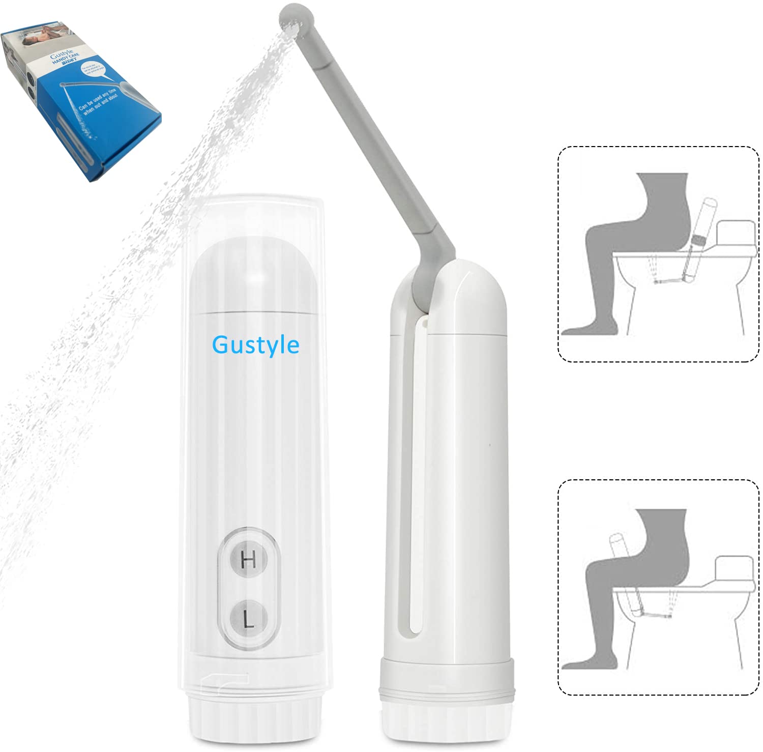 2Nd Generation] Portable Travel Bidet By Gustyle, Ipx6 Waterproof Electric Bidet Sprayer With Automatic Decompression Film And N