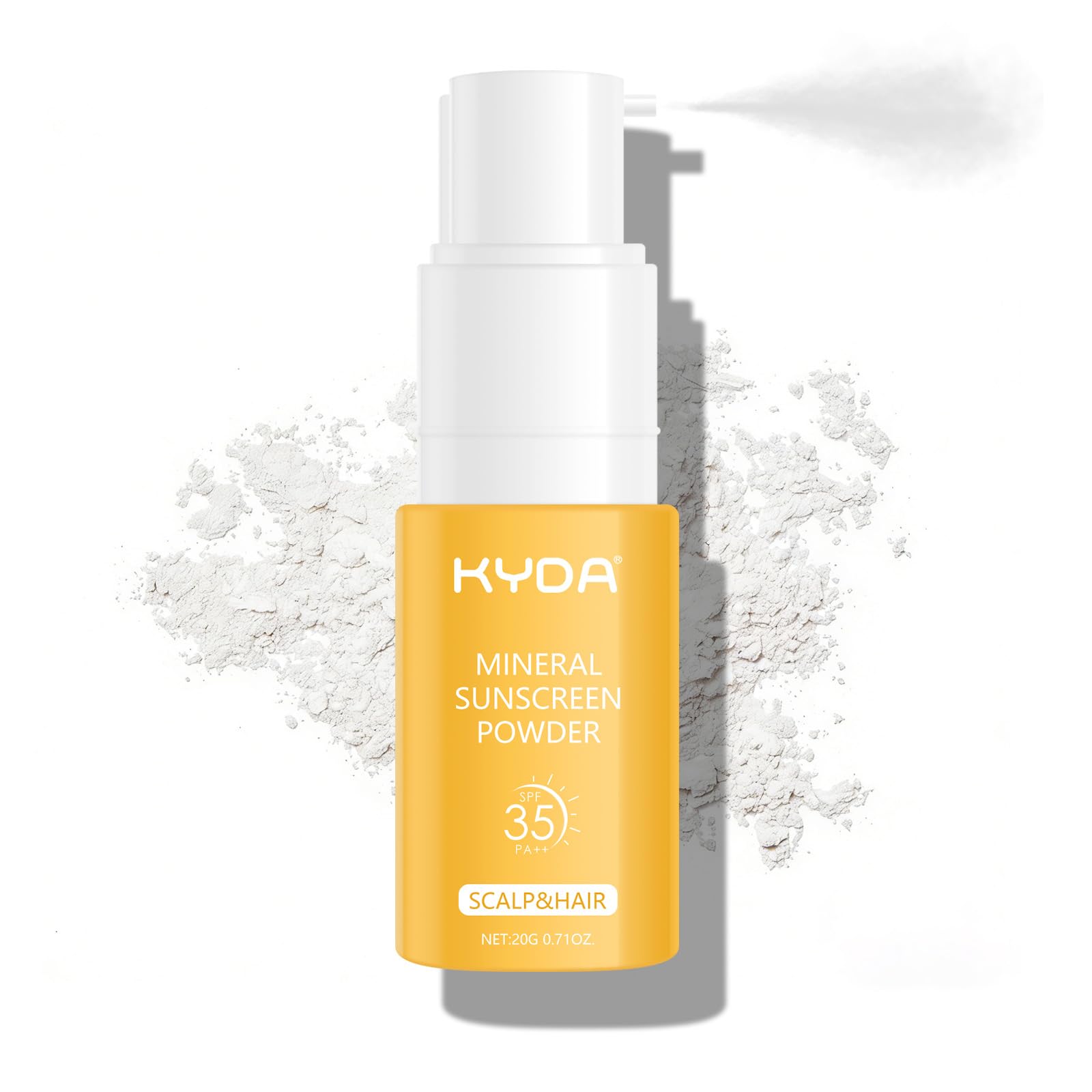 KYDA Dry Shampoo Powder SPF 35, 0.71oz Travel Size Mineral Scalp Sunscrren Dry Shampoos for Women and Men, Non Aerosol, Dry Volu