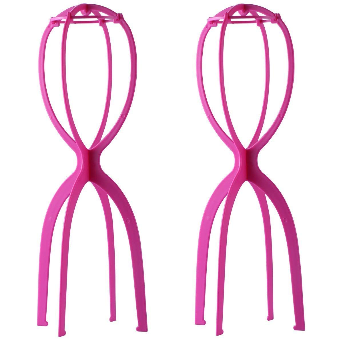 Dreamlover 2 Pack 19.7 Inches Portable Tall Wig Stands for All Wigs, Collapsible Wig Dryer, Durable Wig Display Tool, Travel Wig