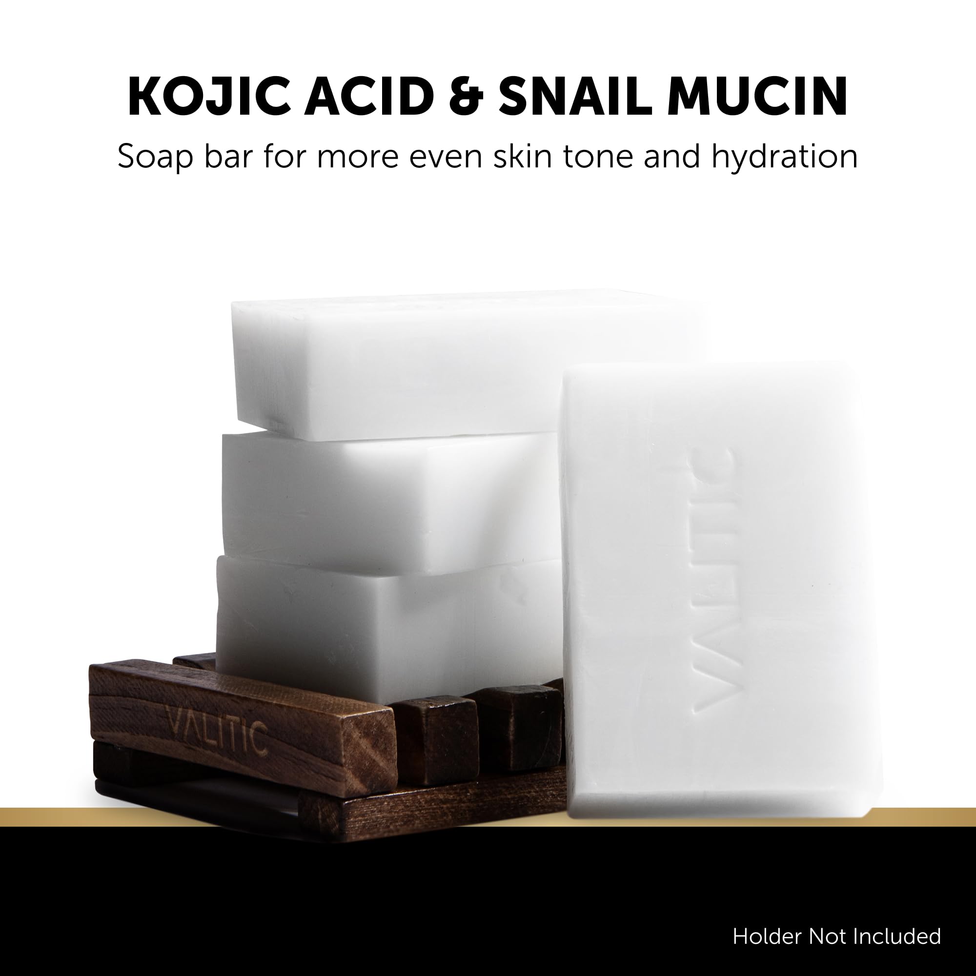 VALITIC Snail Mucin Cleanser Soap Bar with Turmeric and Kojic Acid Dark Spot Corrector - Anti Aging and Purifying Skin Care Snai