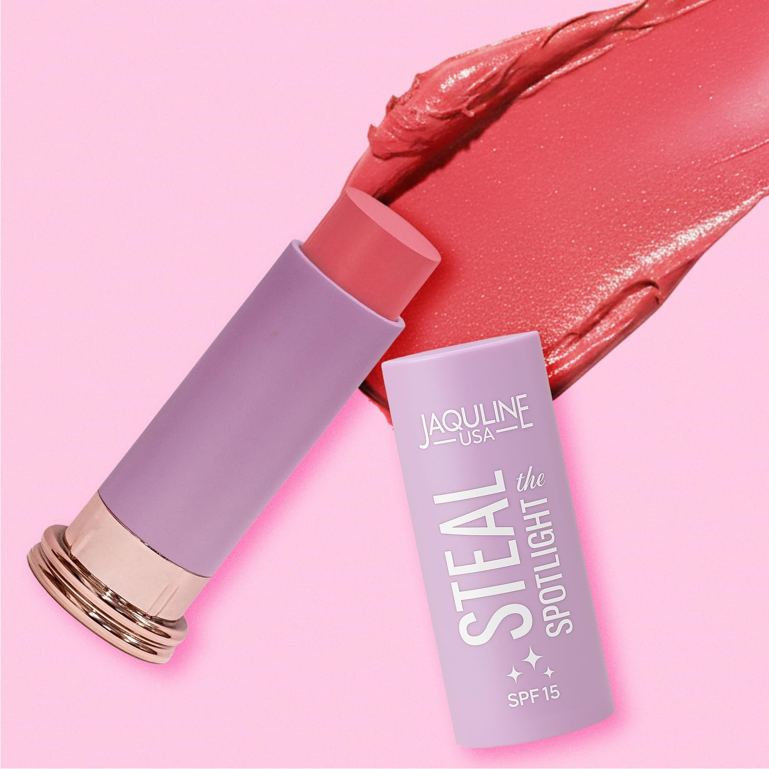 Jaquline Usa Steal The Spotlight Blush Stick | DewyMatte Finish | Creamy & Hydrating Formula With Spf 15 | Buildable Color For 