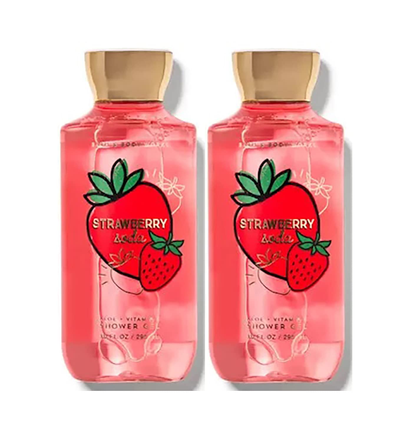 Bath & Body Works Strawberry Soda Shower Gel Gift Sets 10 Oz 2 Pack (Strawberry Soda), 1.25 Pounds