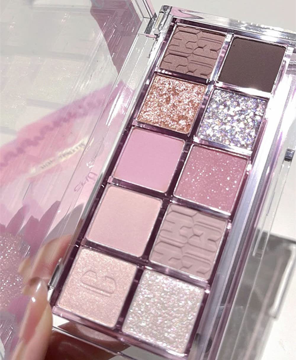 Go Ho 10 Colors Eyeshadow Palette,Matte&Glitter Eyeshadow Makeup,High Pigmented Shades,Naturing-Looking, High Pigment Waterproof