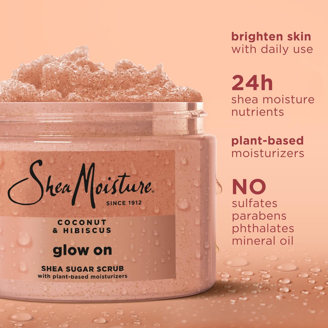 SheaMoisture Shea Sugar Body Scrub For Glowing Radiance Coconut Hibiscus Glowing Radiance Body Scrub With 24h Shea Moisture Nutr