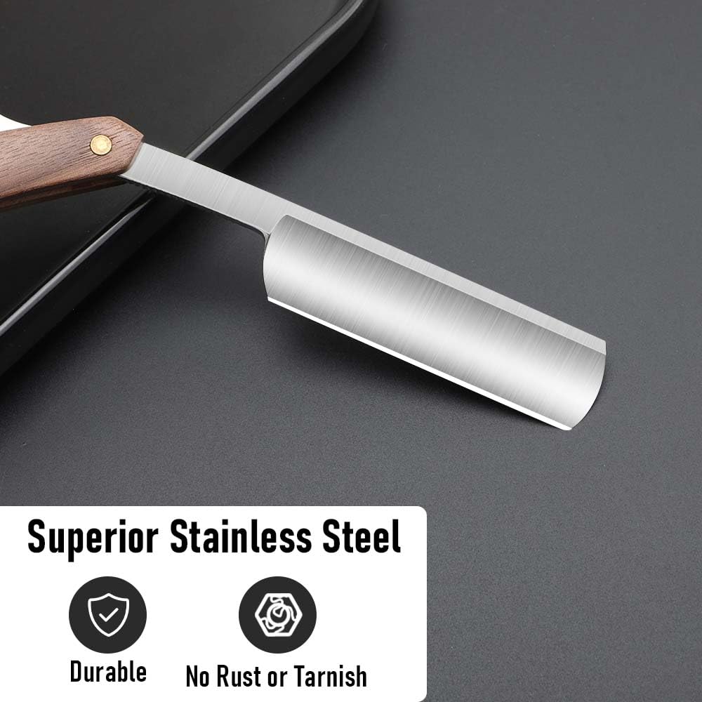 Straight Razors For Men Professional Straight Edge Barber Razor Premium Stainless Steel Shaver Razor With Shaving Strop For Men