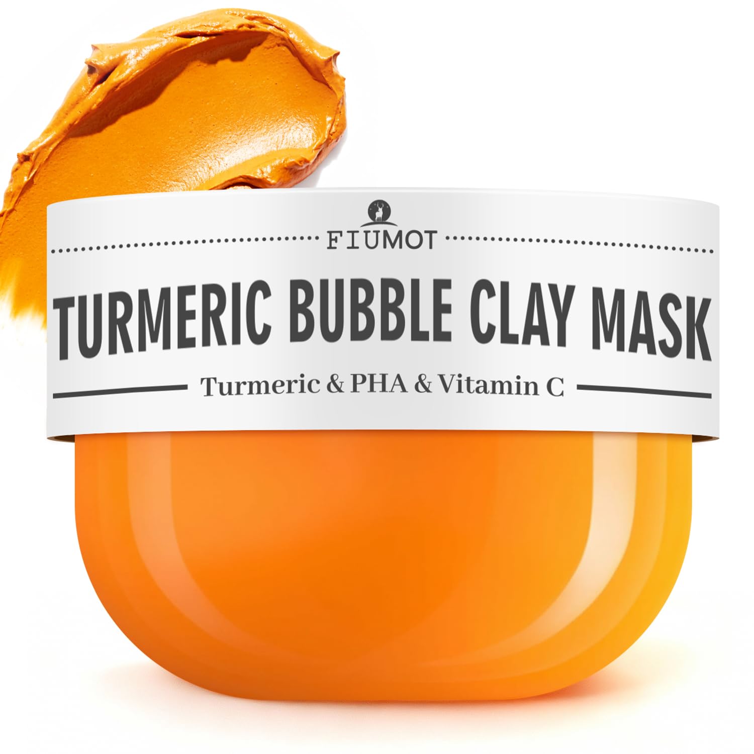 FIUMOT Turmeric Vitamin C Bubble Clay Mask, Hydrating and Deep Cleansing Pore Face Mask with PHA, Pore Cleansing and Oil Balanci