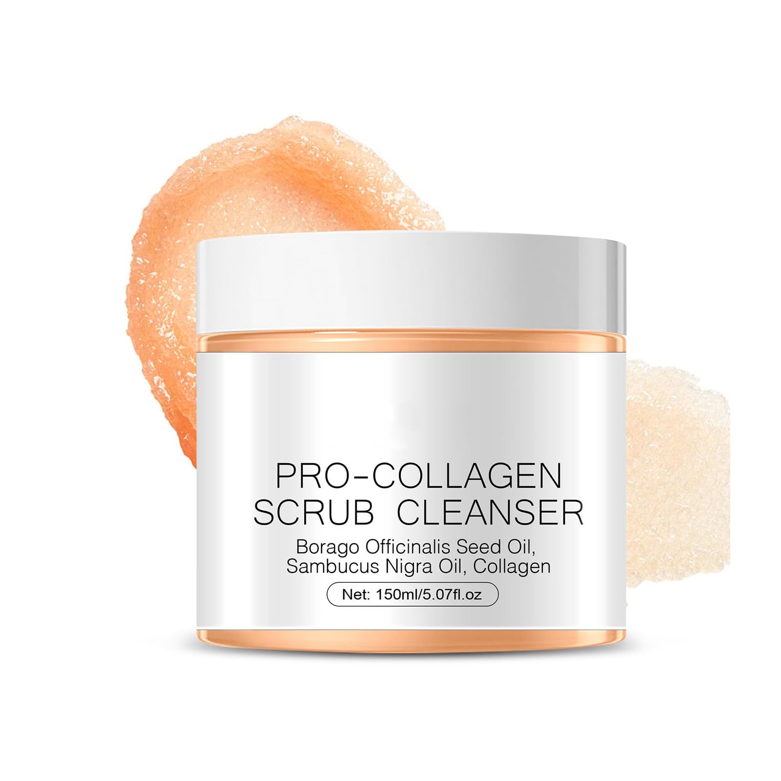 ProCollagen Scrub Cleanser with Collagen,Borago Officinalis Seed Oil,Sambucus Nigra Oil, Deep Cleansing,Fade Fine Lines