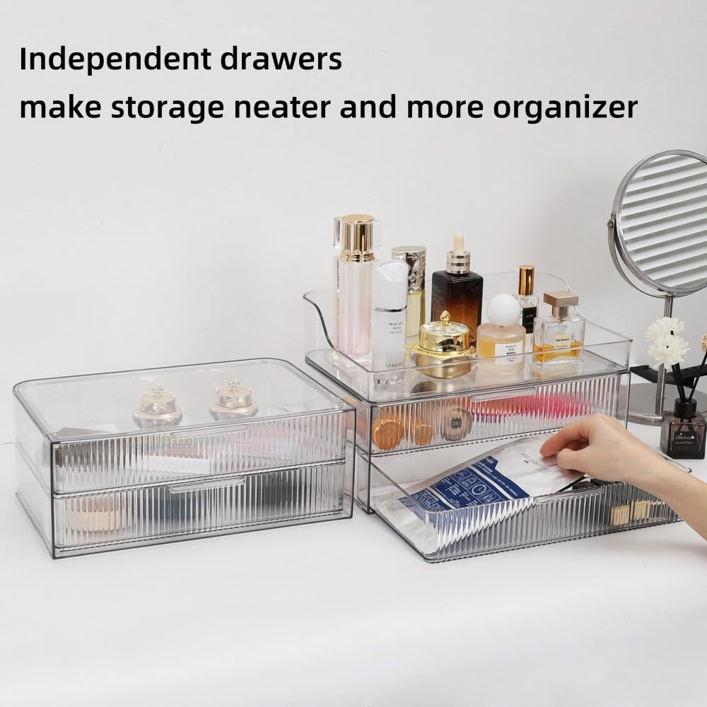 Plinjoy Makeup Organizer Countertop Large Cosmetic Display Cases Cosmetic Organizer Skin Care Organizer