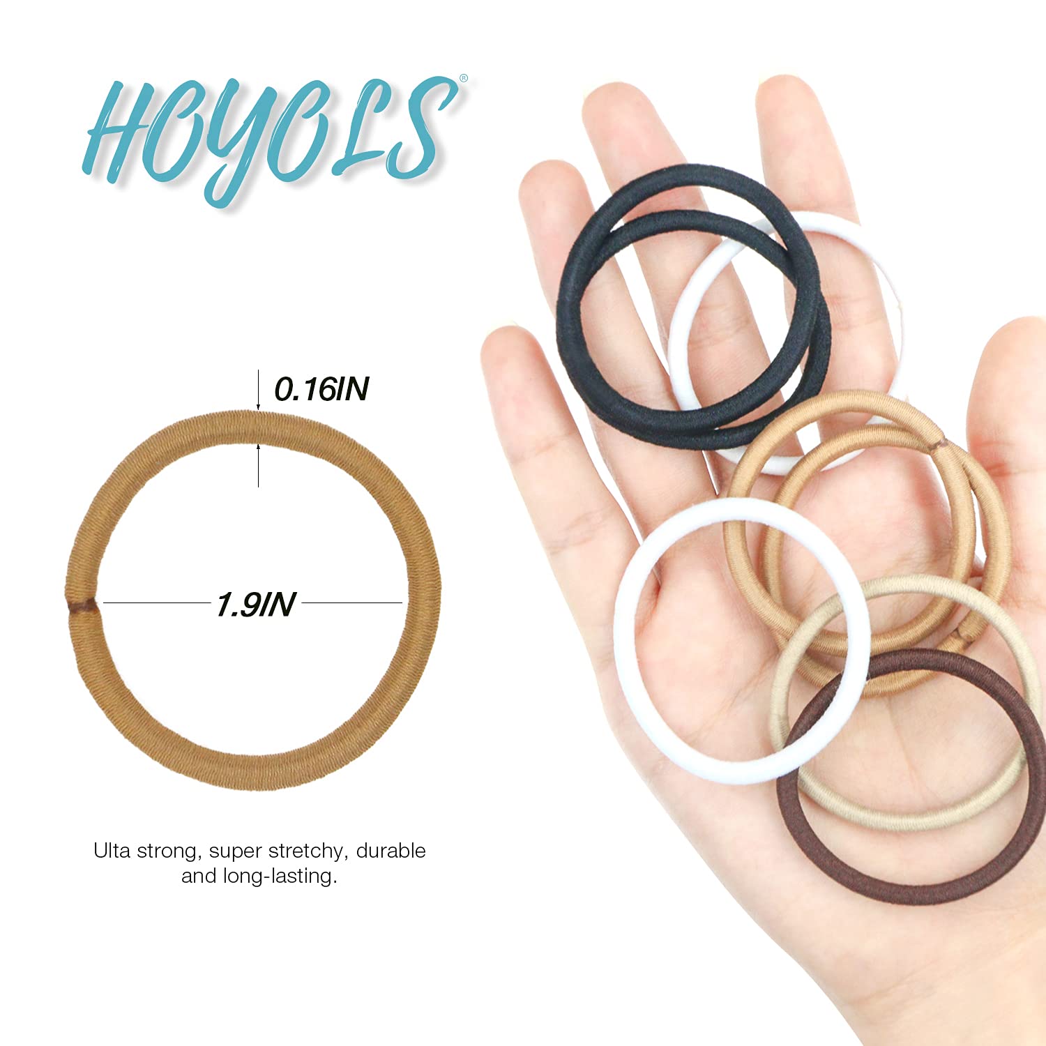 HOYOLS No Metal Hair Bands for Women's Hair, Ponytail Holders, No Snag Braided Hair Elastic Thick Tie for Girl Women Thick Hair