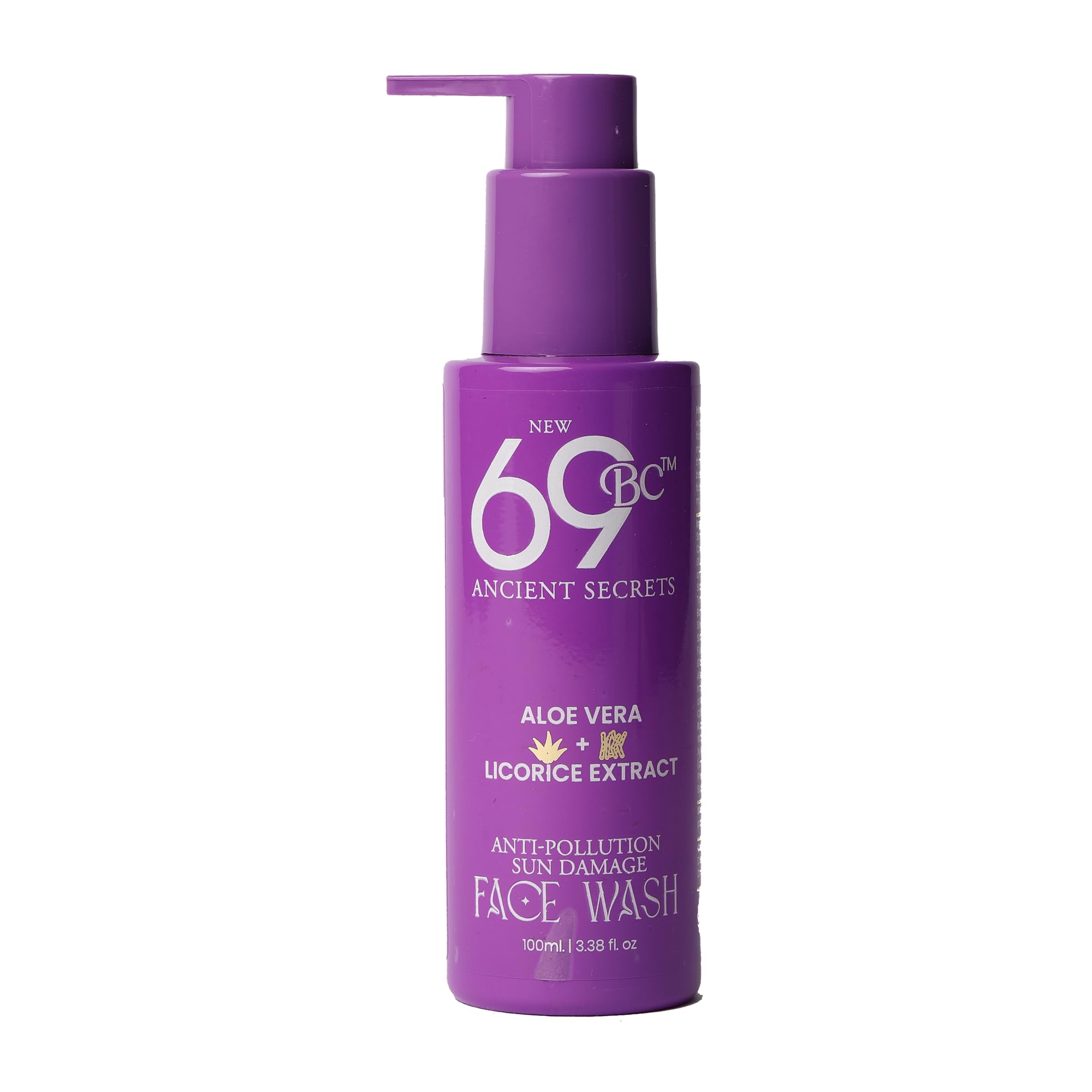 New69Bc Anti Pollution Sun Damage Face Wash With Aloe Vera & Licorice Extract | Oil Control & Pore Refining | Brightening & Hydr