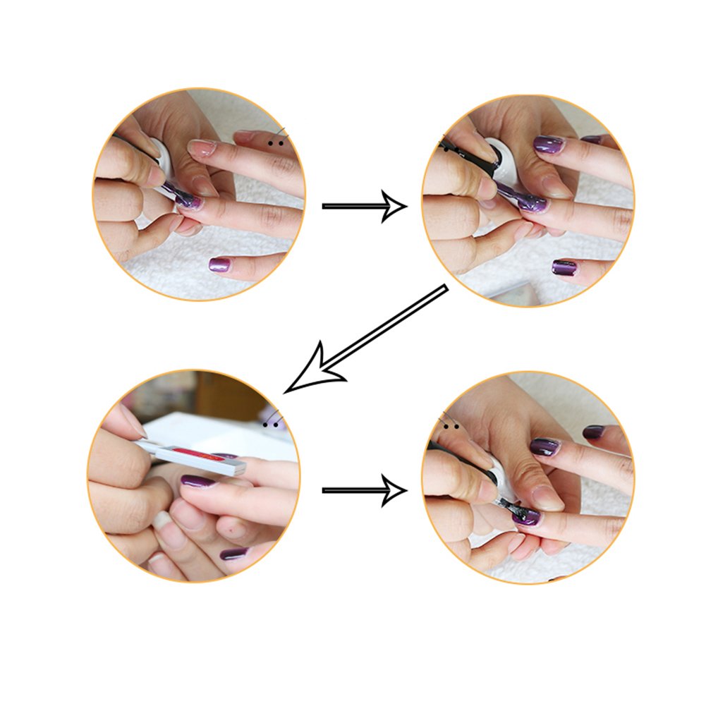 Wokoto 5Pcs Nail Magnet Tool Set With Double Head Flower Design Nail Magnet Pens And Strong Magnet Stick For Cat Eye Gel Polish