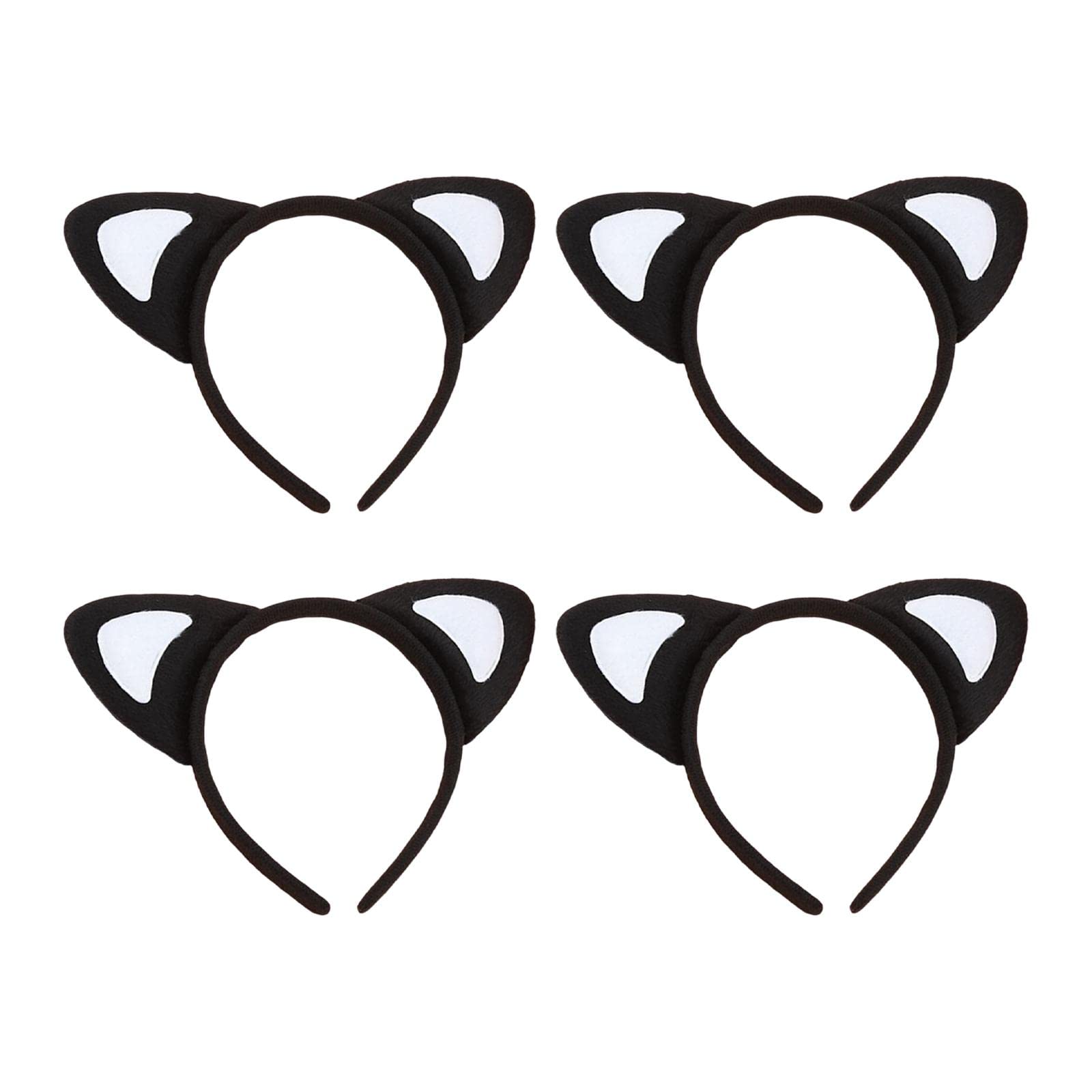 ATORSE?4x Cat Ears Headband New Year Photo Props Cute Kitty Hairband Hair Hoop White Heart