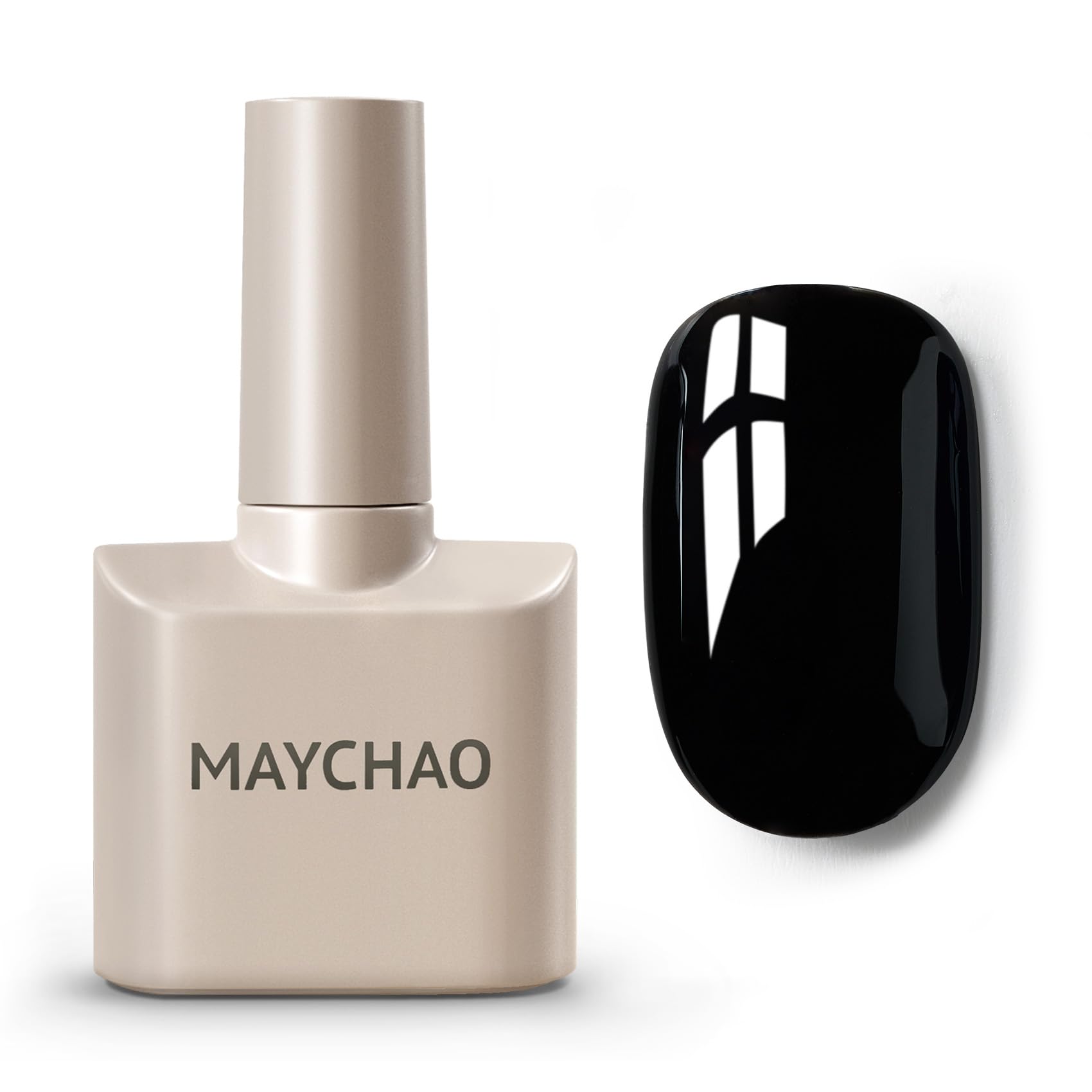 MAYCHAO 15ML Gel Nail Polish 1Pc Black Nail Polish Soak Off UV LED Nail Gel Polish Nail Art Starter Manicure Salon DIY at Home, 