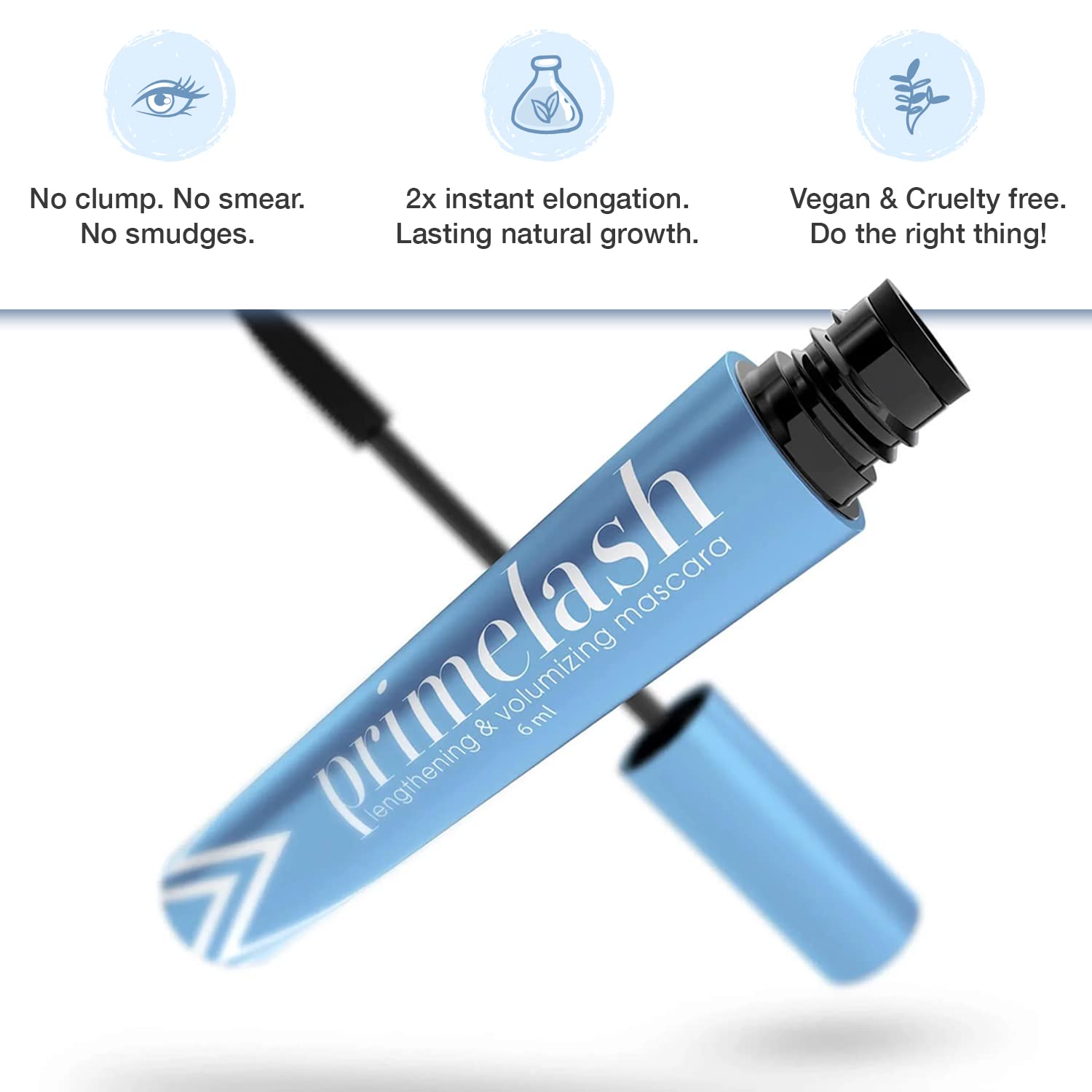 Prime Prometics Primelash Mascara For Women Over 50 - Volumizing, Incredible Length In 2 Coats - Long-Stay, Zero Clumps, Hypoall
