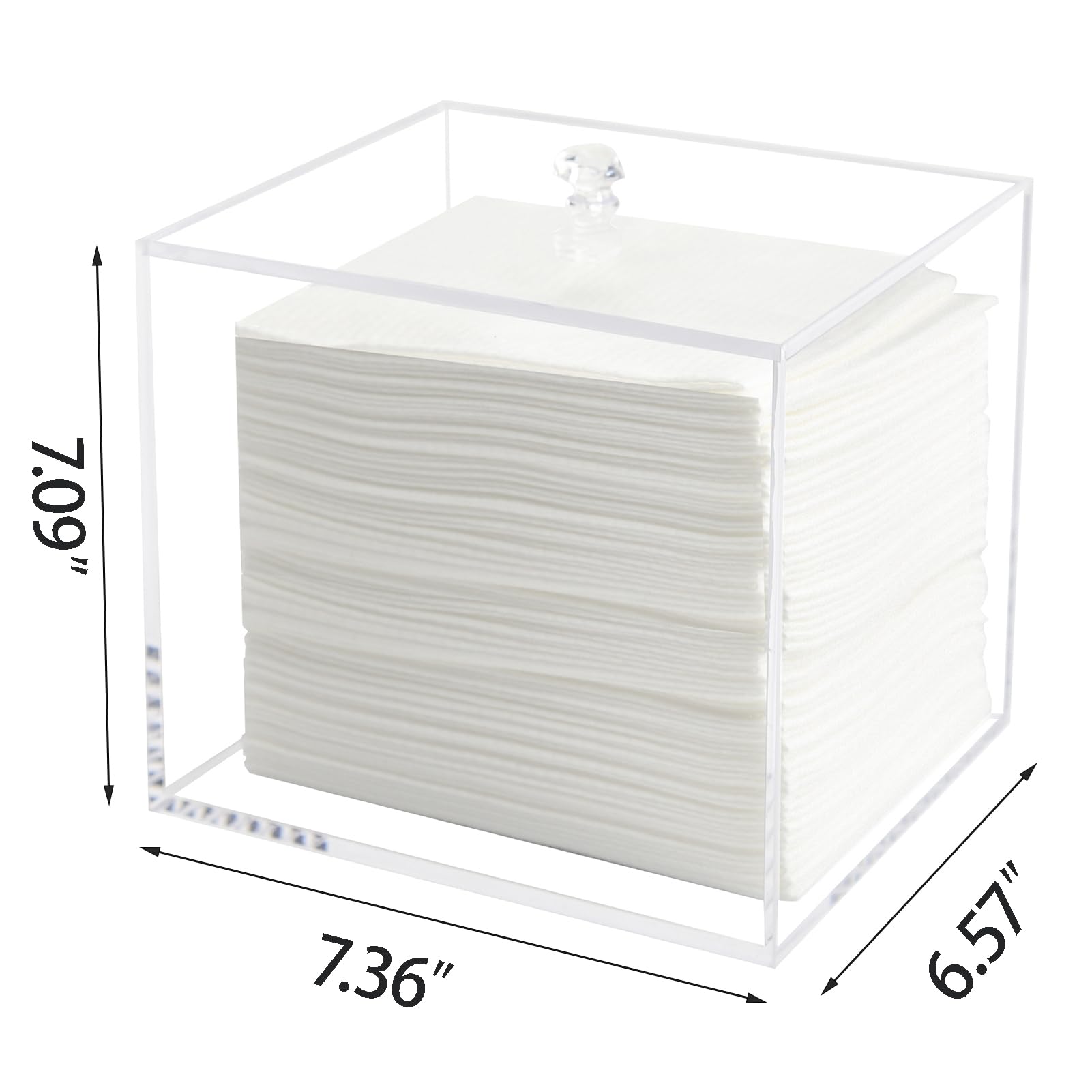 Disposable Face Towel Holder, Acrylic Facial Towelettes Container, Box Compatible With Xl Face Towels, Clear