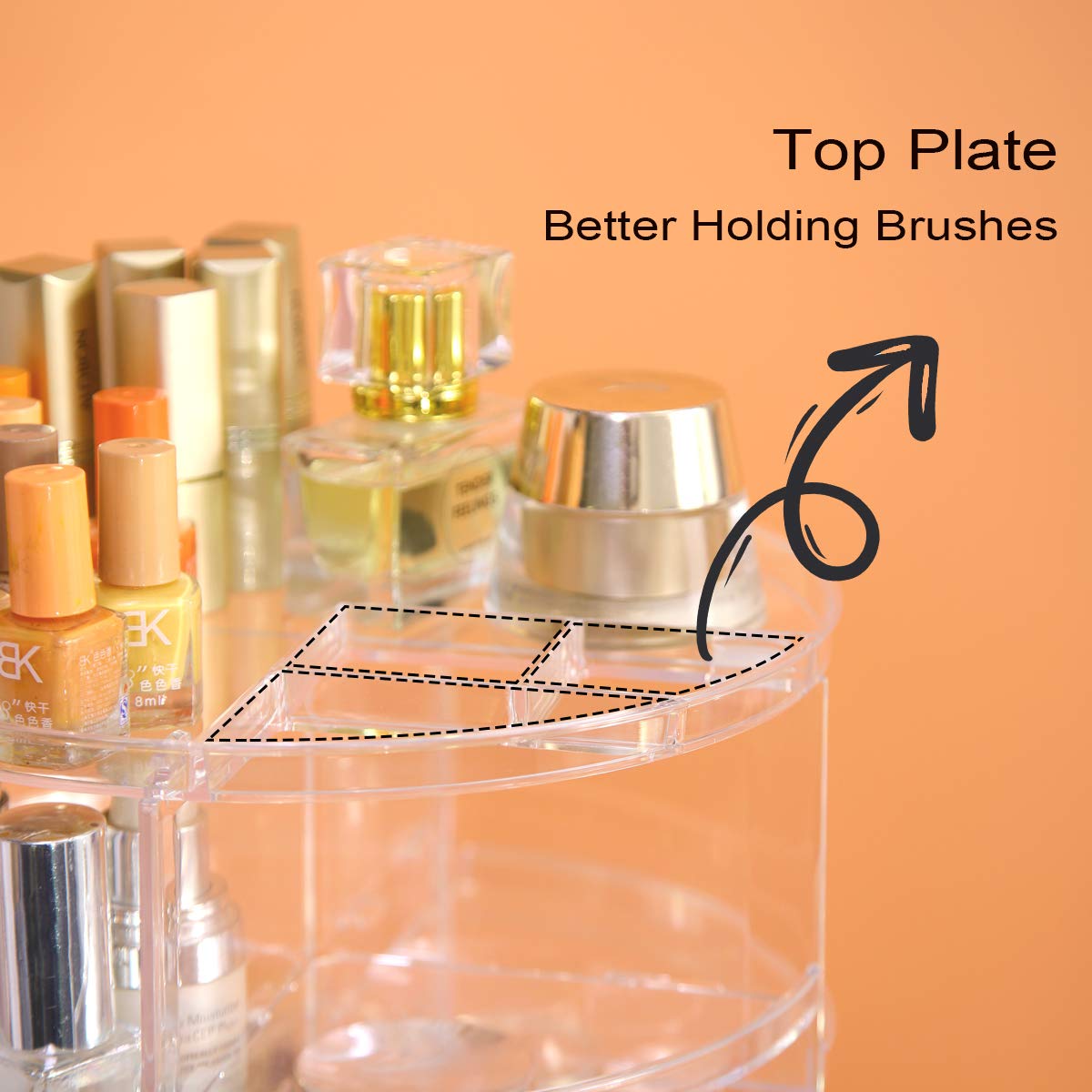 360 Rotating Makeup Organizer,Skincare Perfume Organizer,Diy Adjustable Layers Spinning Acrylic Organizers,Large Capacity Make U