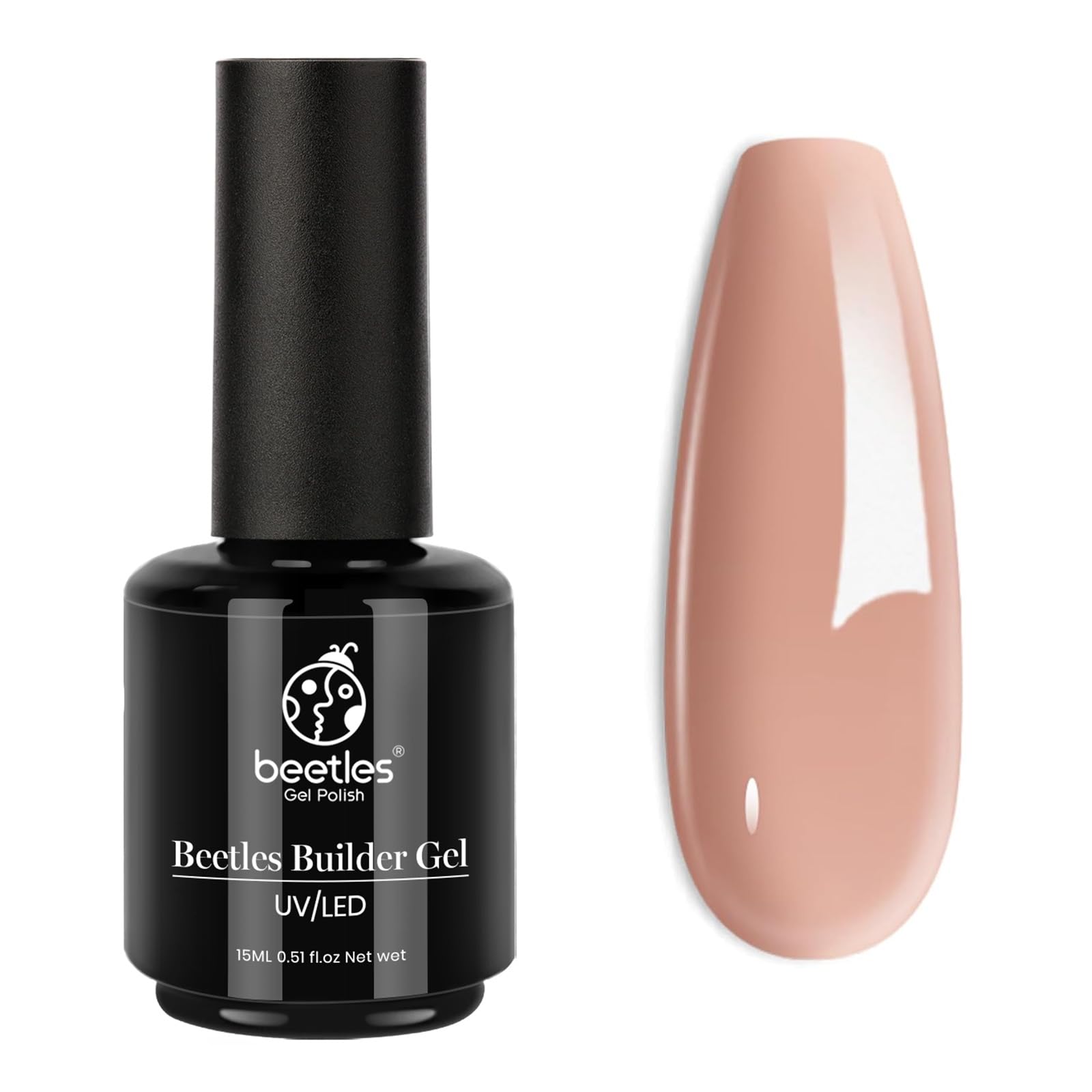 Beetles 5 in 1 Builder Gel, Colored Builder Gel for Nails Strengthener Extension Nail Gel in a Bottle U V/LED Lamp Cured for Val