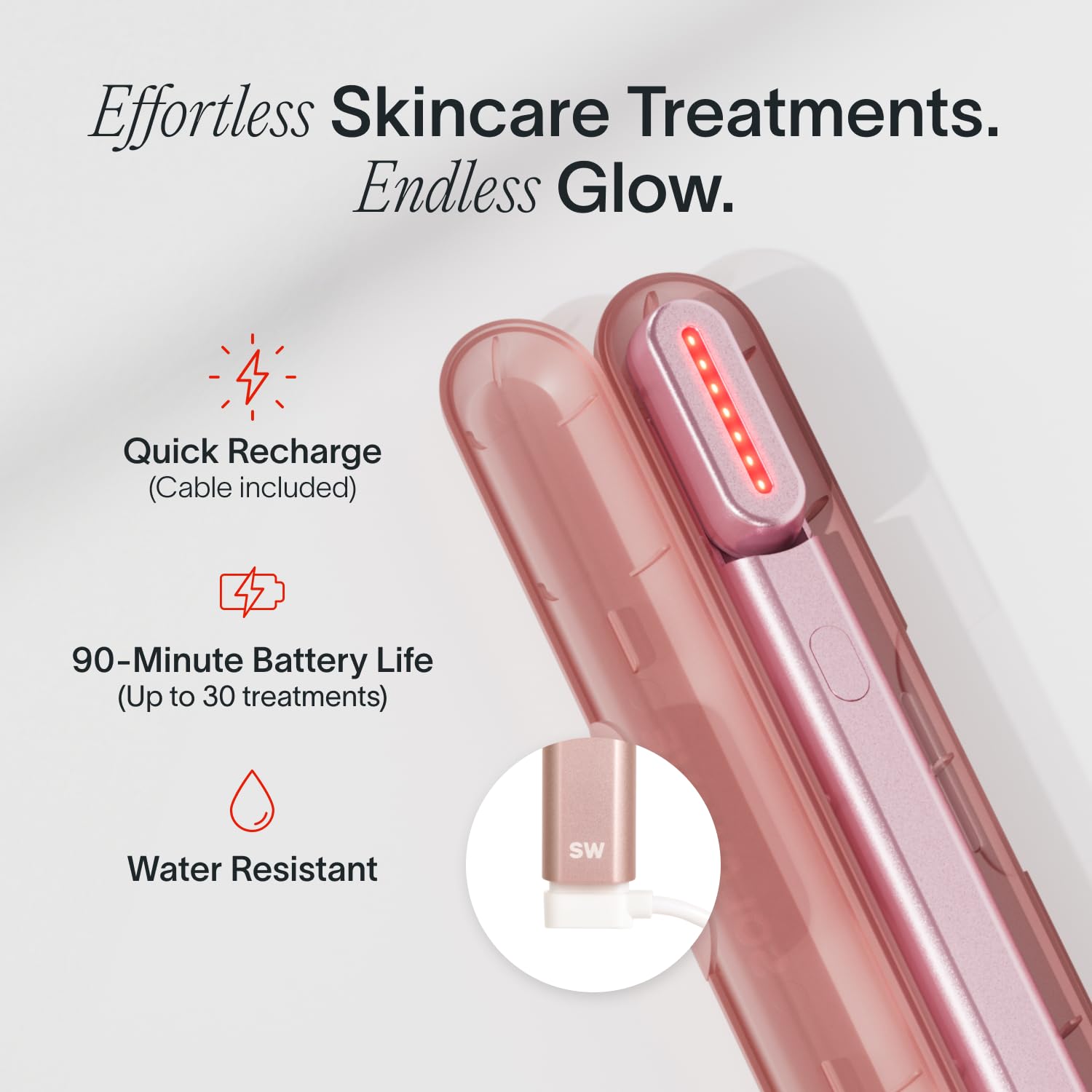 Solawave 4-in-1 Radiant Renewal Wand, Face Skincare Wand with Facial Massager, Facial Wand (Rose Gold)