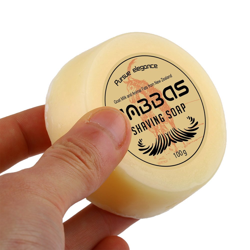 Anbbas Shave Soap Goat Milk 100G From New Zealand For Beard Barber Traditional Wet Shaving (1Pc, 3.5 Oz)