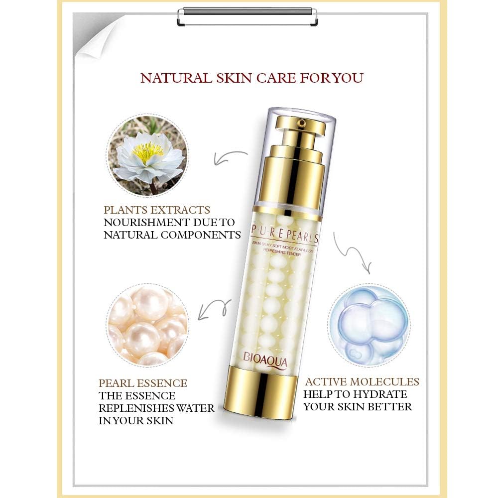 BIOAQUA Pure Hydrolyzed Pearls Skin Silky Moist Flawless Refreshing Tender Nourishing Cells Plants Extracts 60g