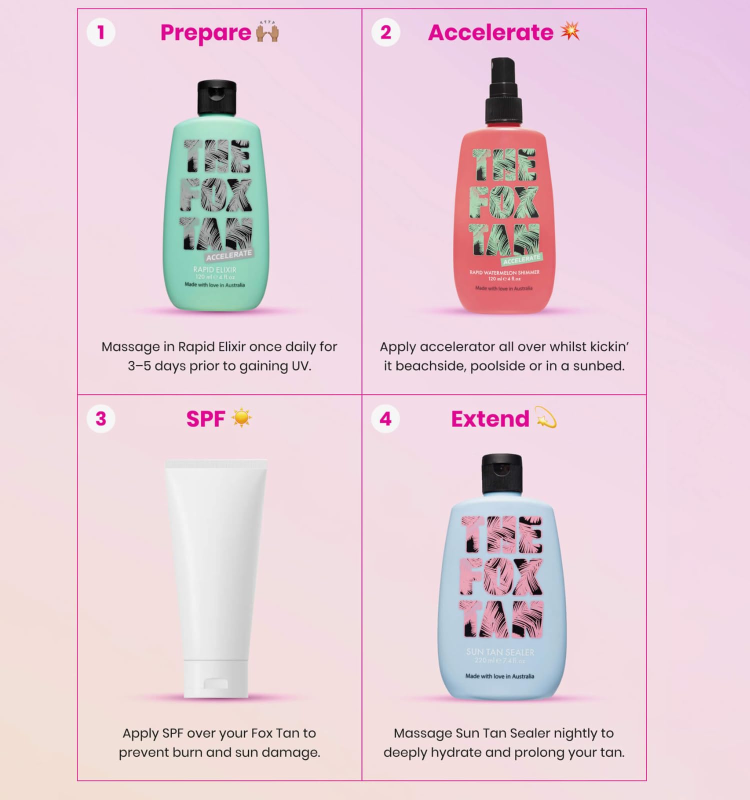 The Fox Tan Rapid Watermelon Mist Shimmer 120Ml/4 Fl.Oz  Natural Tanning Lotion & Accelerator  Mist Spray For Dark, Flawless, Ta