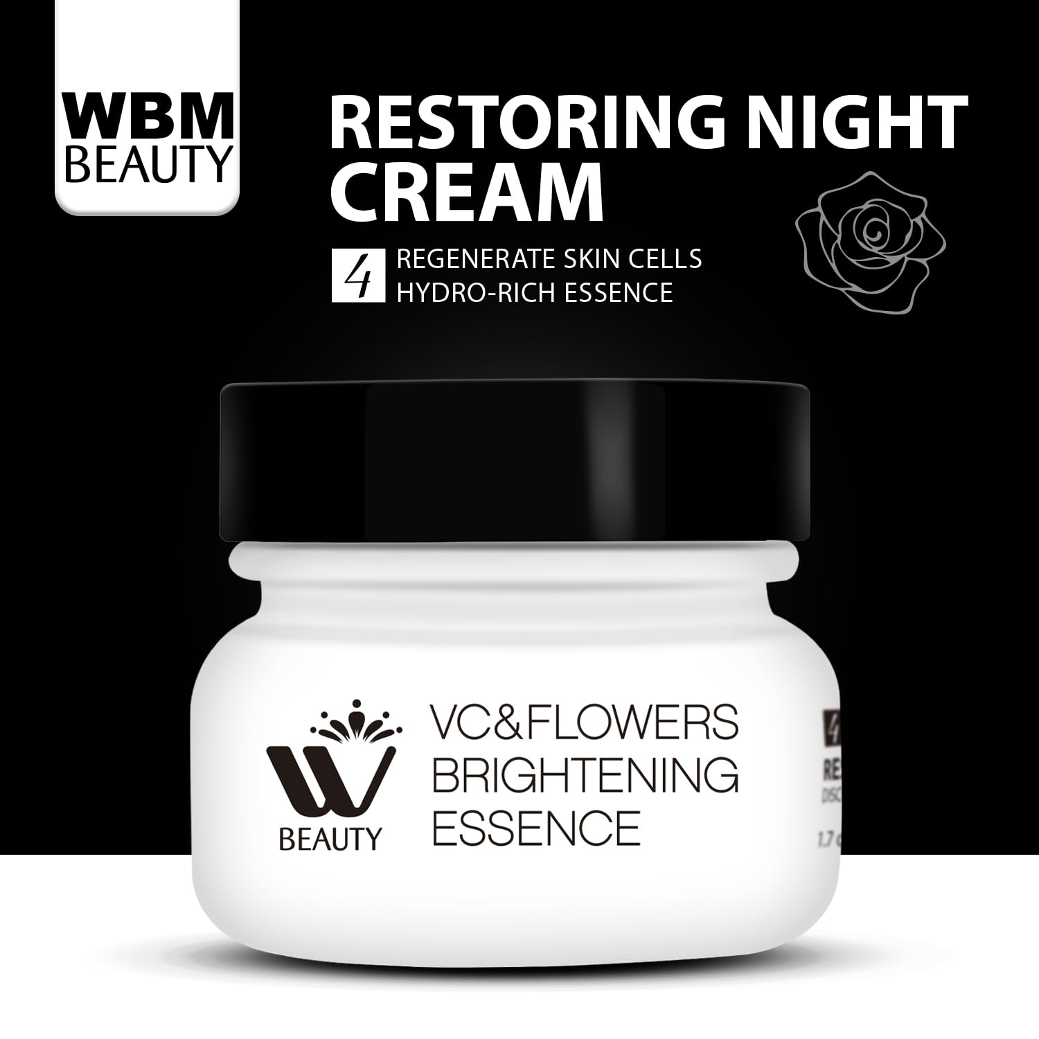 WBM Restoring Night Cream for Face, Anti-Aging Moisturizer with Hydro-Rich Essence. Skin-renewing face cream for a hydrated, you