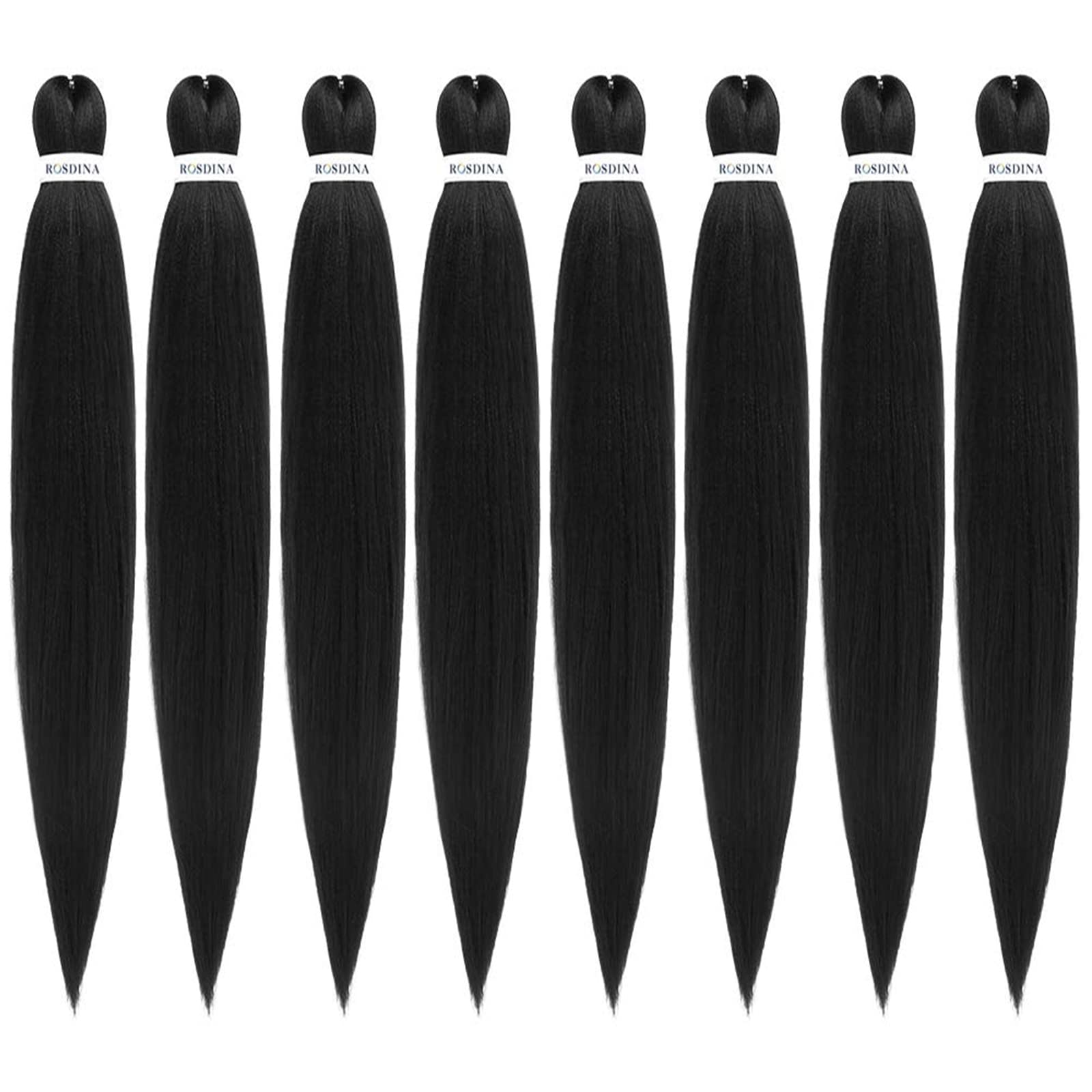 Difunee Pre-Stretched Braiding Hair - 40 Inch 8 Packs Natural Black Super Long Braiding Hair For Twist Or Box Braids, Yaki Textu