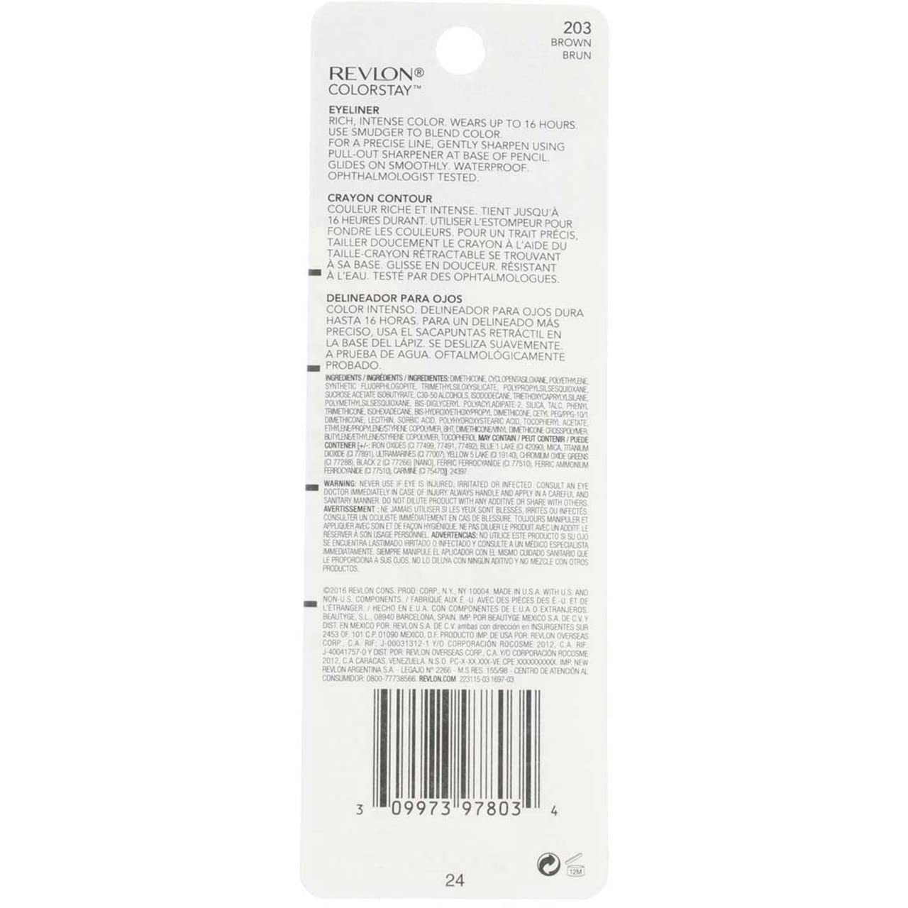 Revlon/Colorstay Eye Liner ( Brown) 0.01 Ounce (.28 Millileter) - Pack Of 1
