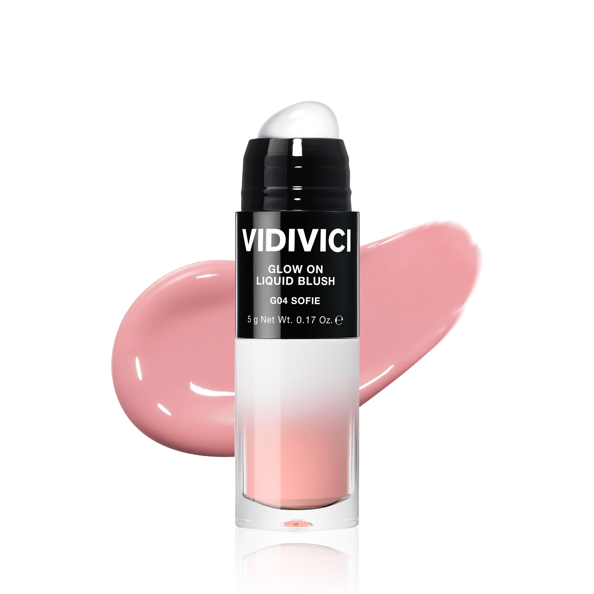 VIDIVICI Glow On Liquid Blush for Cheeks, Korean Beauty Buildable Formula, Natural Dewy Flush, DualTip Silicone Applicator, 5g 