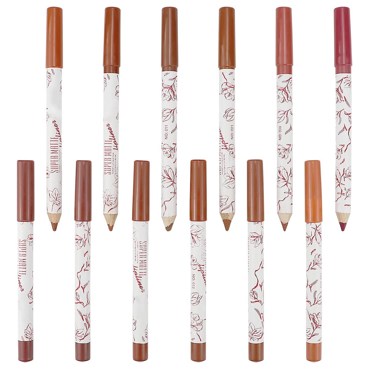 Upiqng 12 Colors Matte Lip Liner Lipliner Pencil Velvet Lip Liner Slim Lip Pencil Smooth Lipsticks Waterproof Long Lasting Lip L