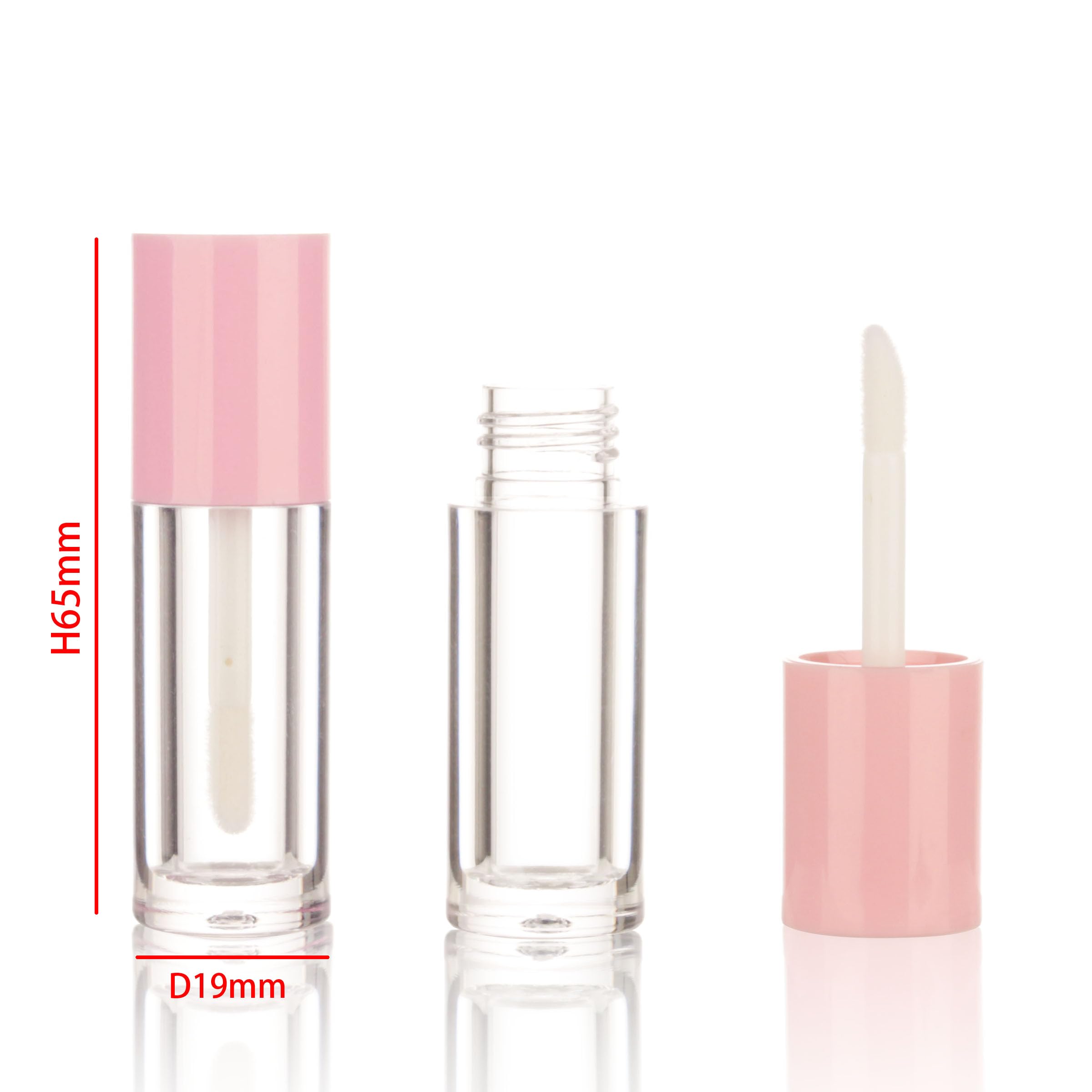 COSIDEA 40PCS Empty Pink Mini Lip Gloss Tubes 2.5ml 0.08 OZ lipgloss Tube with Wand Applicator for Lip oil tint bottles containe