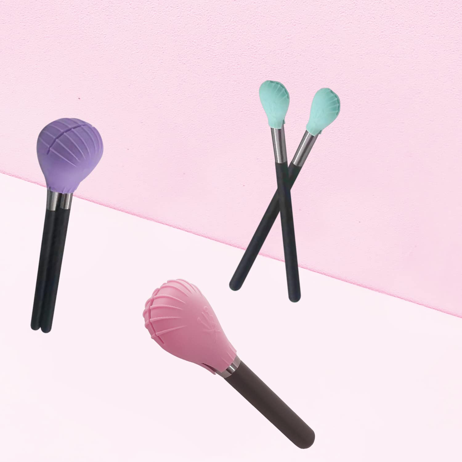 Lormay 4 Pcs Silicone Makeup Brush Covers, Brush Bubbles For Protecting Bristles From Getting Crushed And Keeping Cosmetic Bag C
