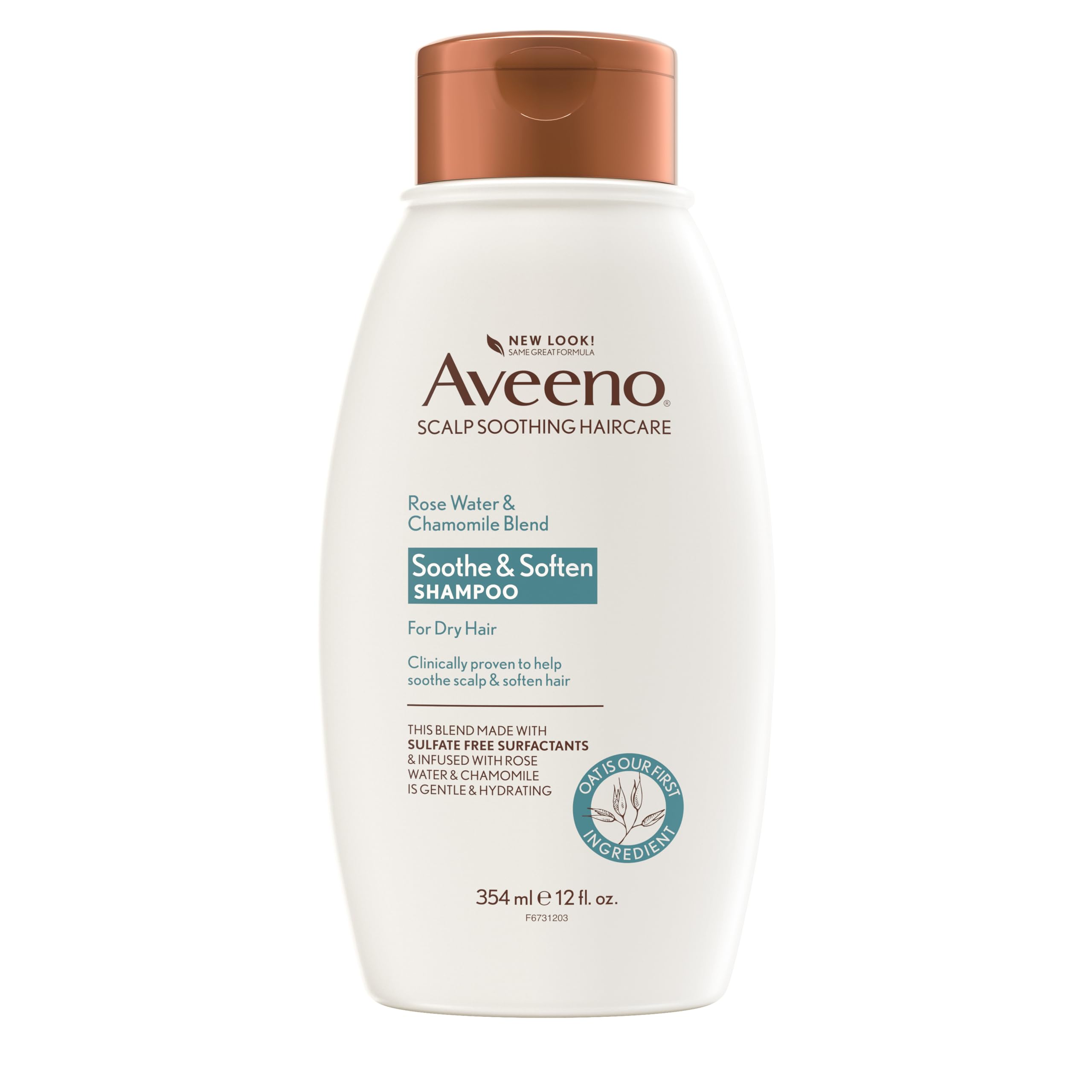 Aveeno Rose Water & Chamomile Shampoo For Dry Hair, Hydrating, 12 Fl Oz