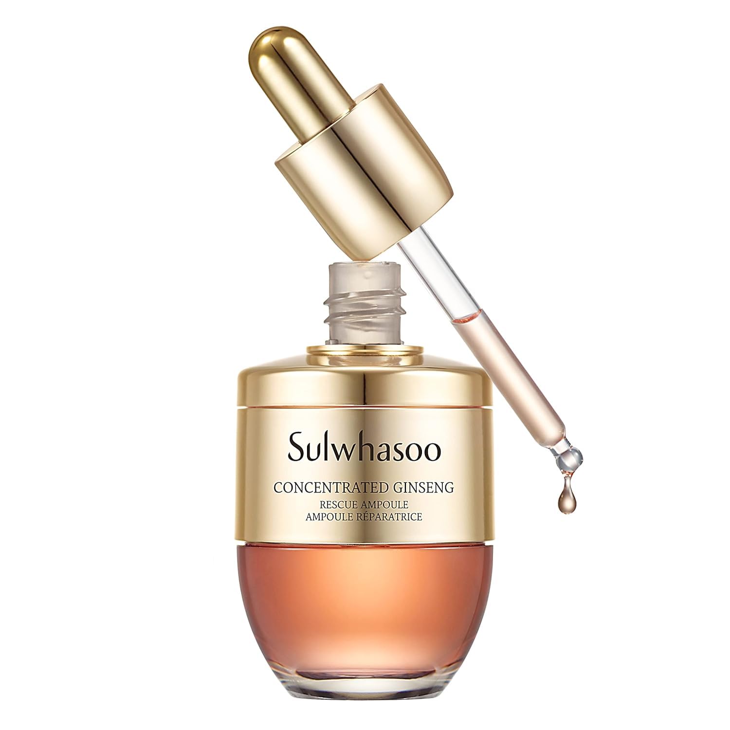 Sulwhasoo Concentrated Ginseng Rescue Ampoule: Potent Serum to Moisturize, Soothe, and Visibly Soften Lines & Wrinkles, 1.69 fl.
