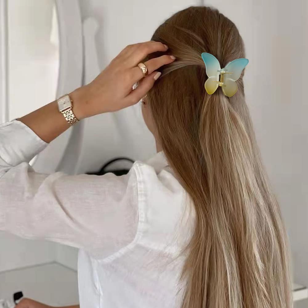 Atoden Butterfly Hair Claws And Claw Clips - 4 Matte Medium Hair Clips For Thick Or Thin Hair, Cute Accessories For Women And Gi