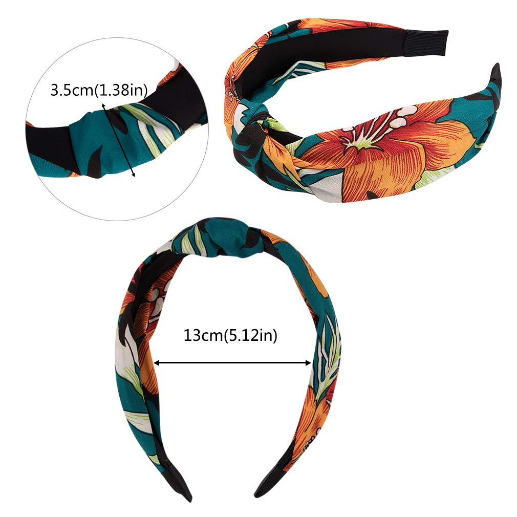VELSCRUN 12 Pcs Womens Headbands Knotted Headbands for Women Wide Headbands Boho Bandeau Knot Turban Headband Hair Band Elastic