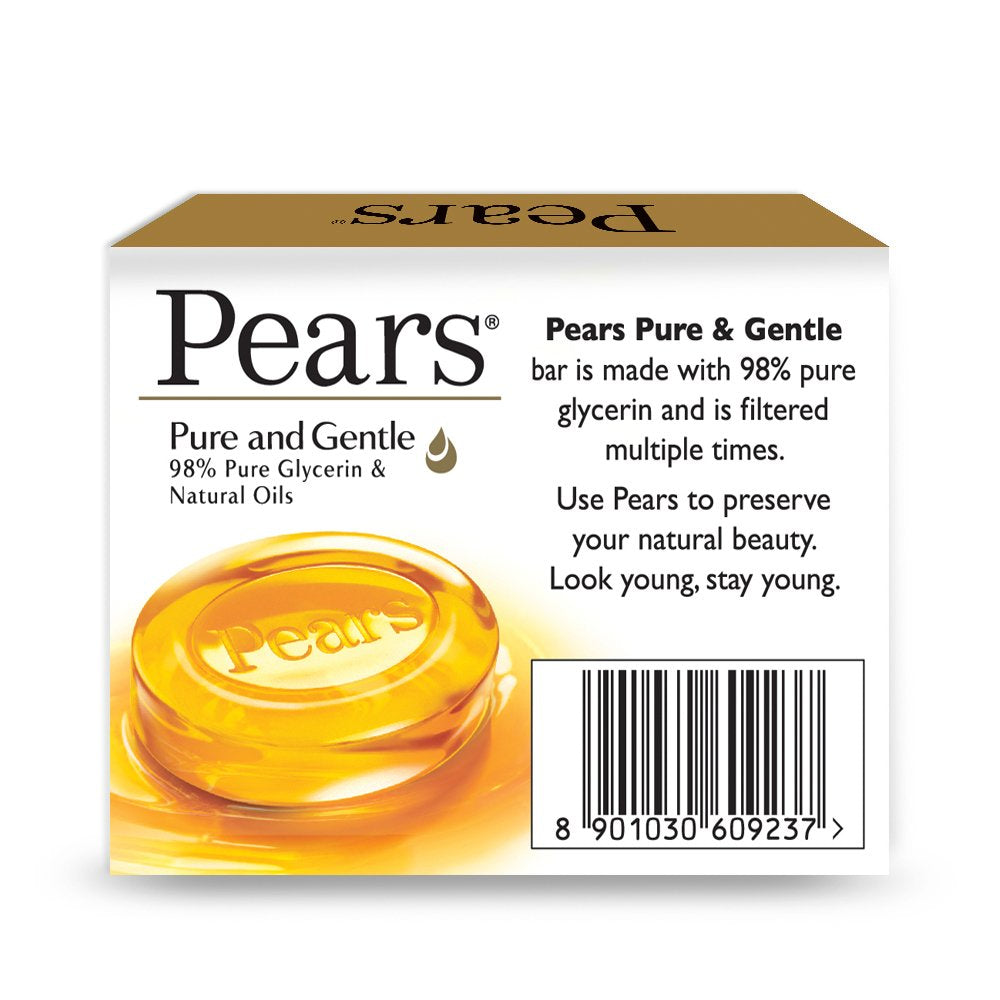 Pears Pure & Gentle Soap Bar, 3 x 125gm