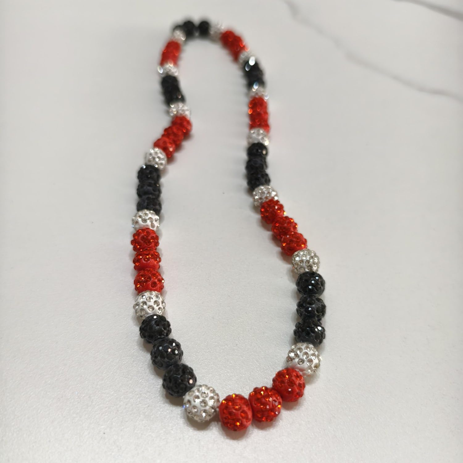 EXPHAIN Orioles Baseball Necklace For Men Women Baseballer Inspired Beaded Necklaces Unisex Rhinestone Discoball Necklaces Jewel