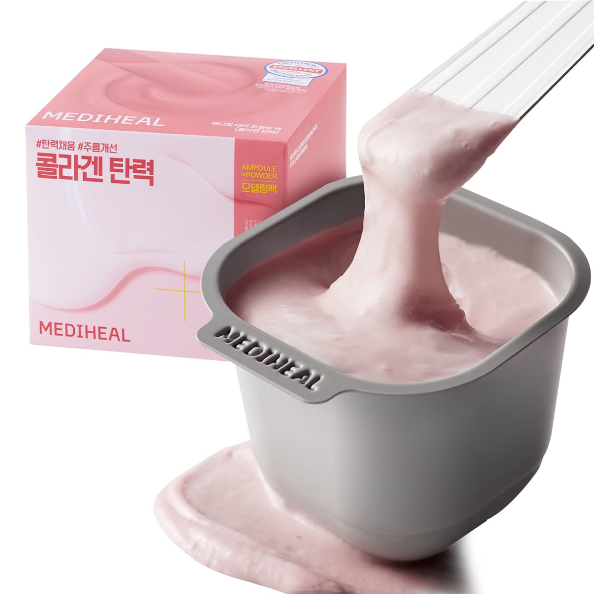 Mediheal Derma Modeling Pack (Collagen) - Filling Elasticity For Glow Skin - Easy DIY Home Spa Kits, Hydrating Icy Jelly Mask Fo