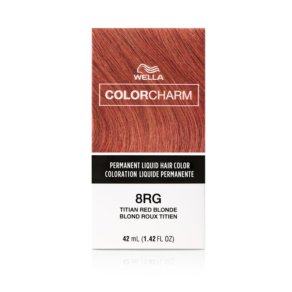 COLORCHARM Permanent Liquid Hair Color for Gray Coverage| 8RG Titan Red Blonde | 1.4 Fl Oz