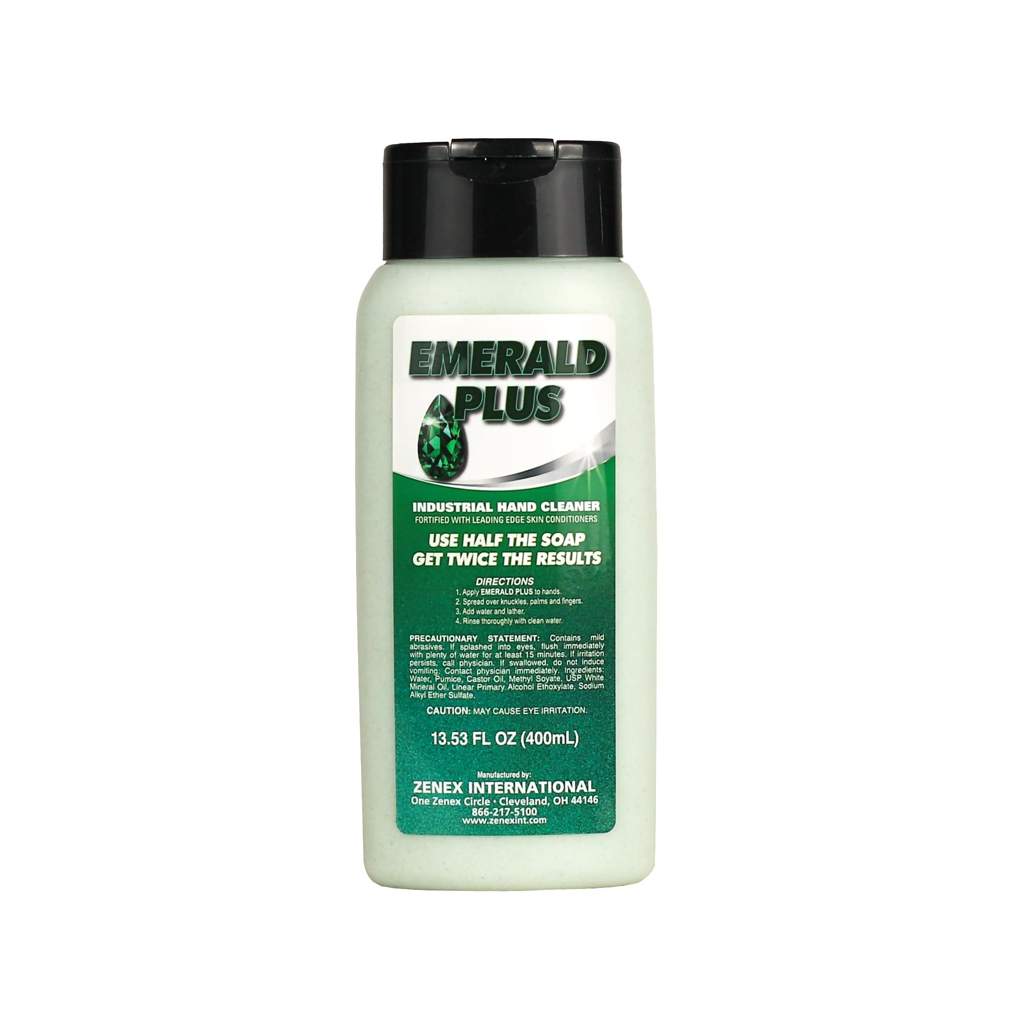Zenex Emerald Plus Hand Soap - Industrial Hand Cleaner for Mechanics | Heavy Duty Detergent & Pumice Shop Soap| Dissolves Grease