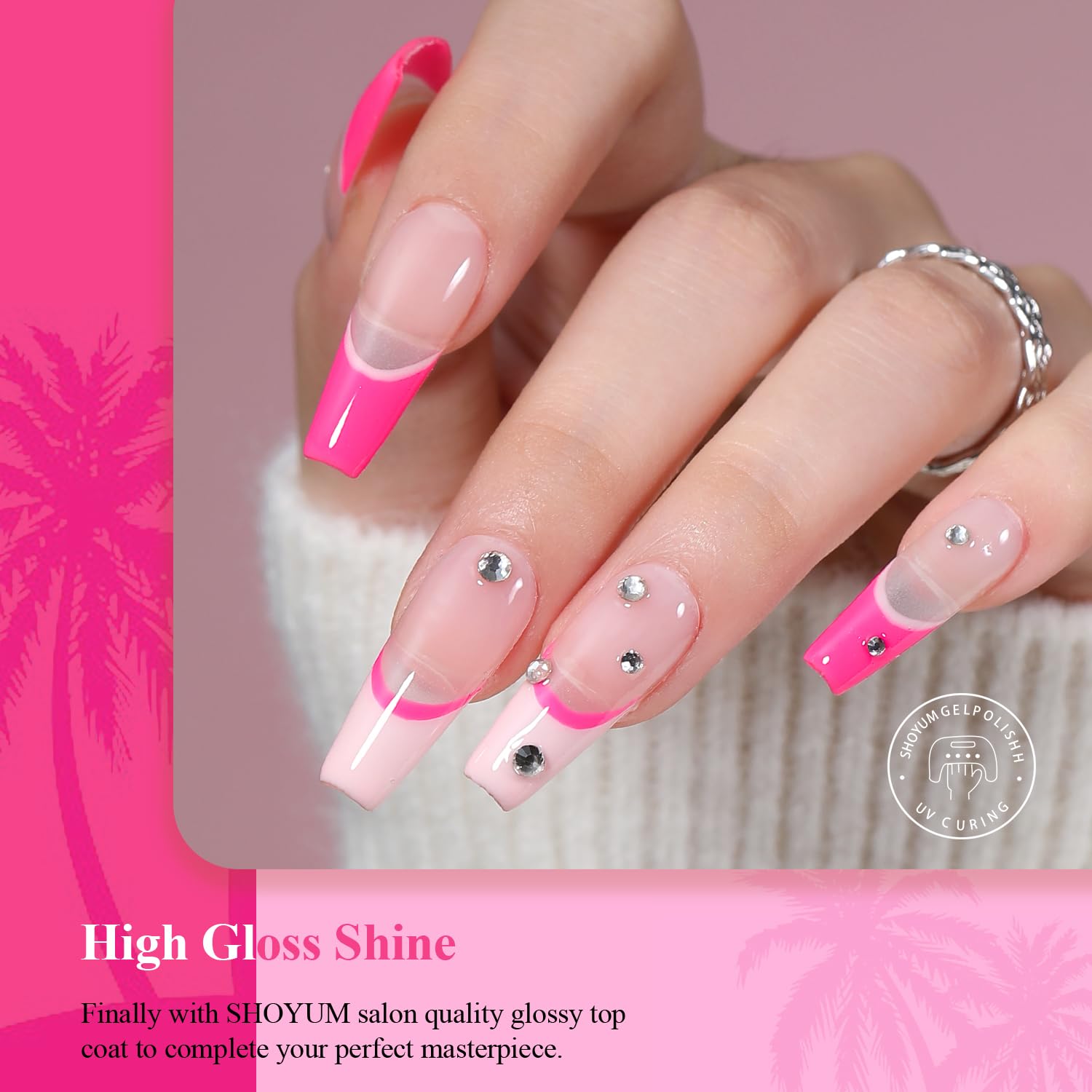 Shoyum Gel Nail Polish, 1Pcs 15Ml Hot Pink Gel Polish Bright Summer Neon Colors Gel Polish Soak Off Starters Nail Art Salon Mani