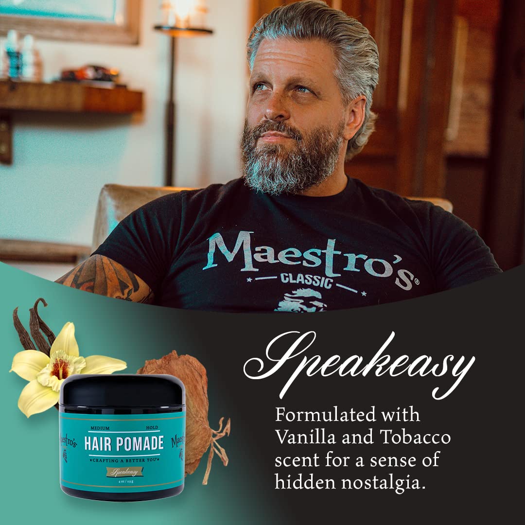 Maestro's Classic Hair Pomade- Speakeasy blend, 4 Ounce