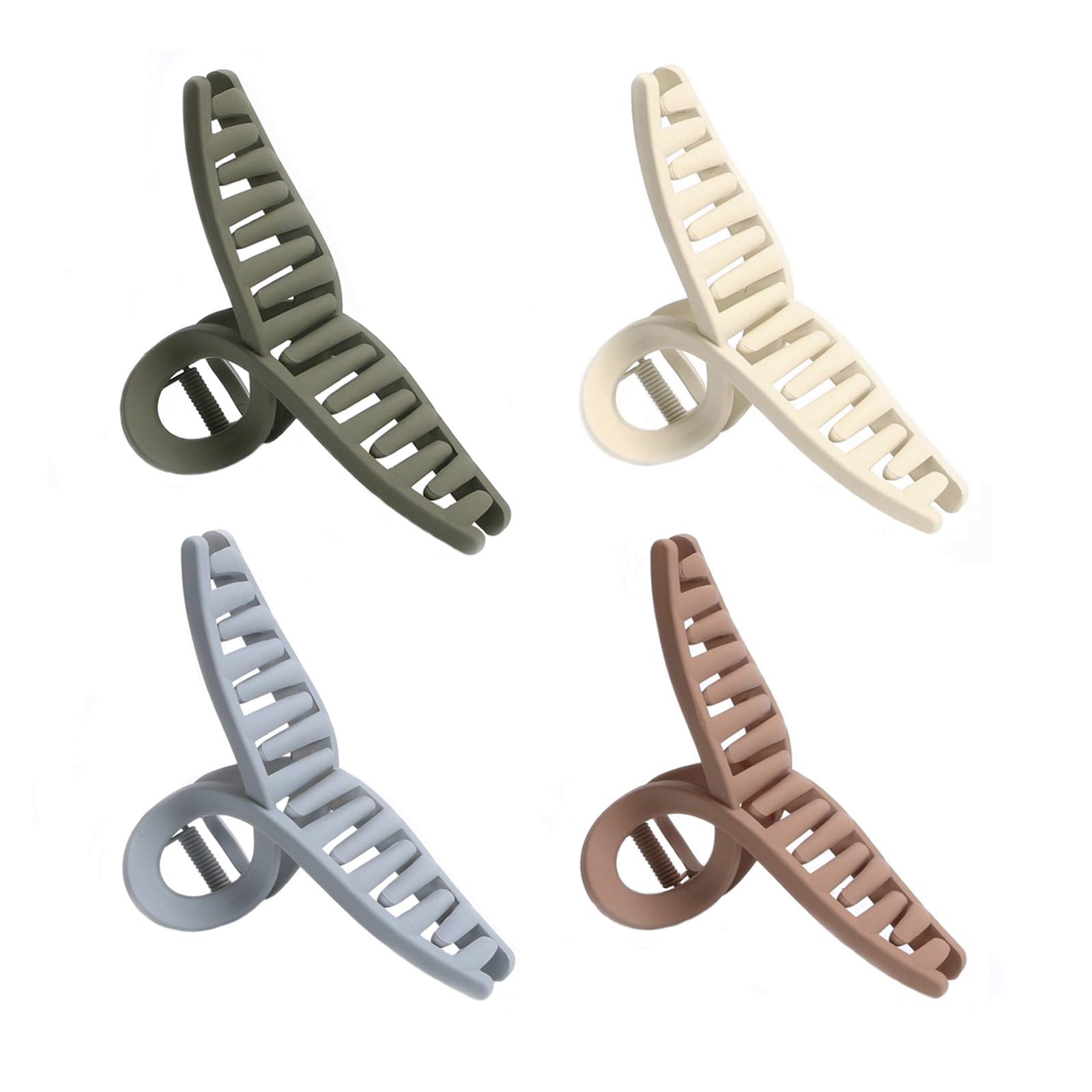 Hair Claw Clips Large No Slip Big Matte 4.3 Inch Jaw Butterfly Clip for Thin Fine Thick Hair Women and Girls 4 Packs