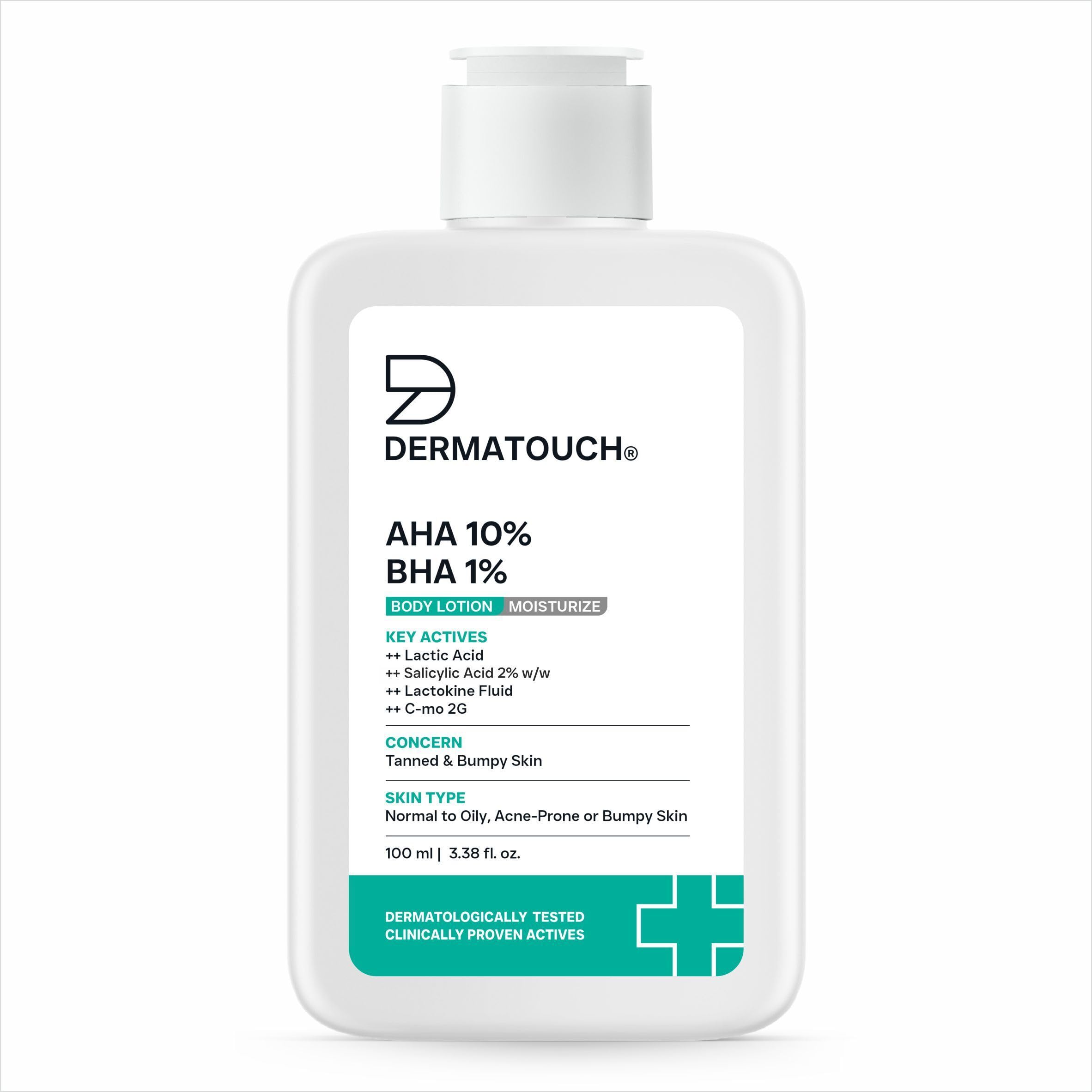 Dermatouch Aha 10% Bha 1% Body Lotion For Men And Women | Body Lotion For Dry Skin - De-Tan, Moisturizing & Bumpy Skin | Suitabl