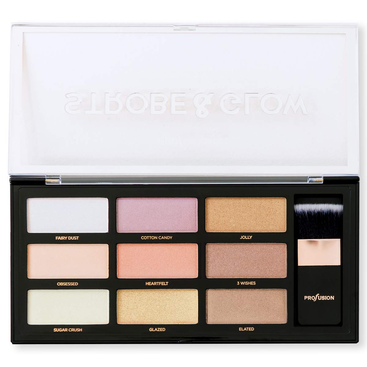 Profusion Cosmetics Professional Artistry Pro Strobe and Glow Highlight Palette Face Cheek Diamond Shimmer Glitter Highlighter M
