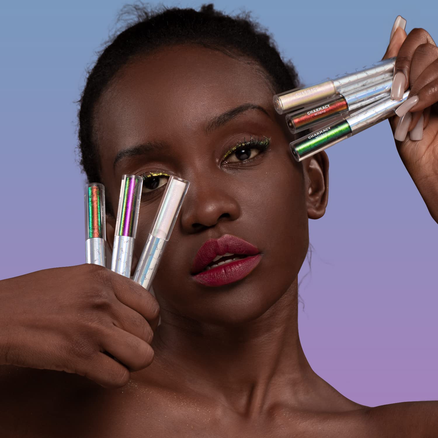 CHARMACY Chameleon Liquid Eyeliner, Liquid Glitter Eyeliner, Highly Pigmented, Metallic Intense MultiColor Shifting waterproof E