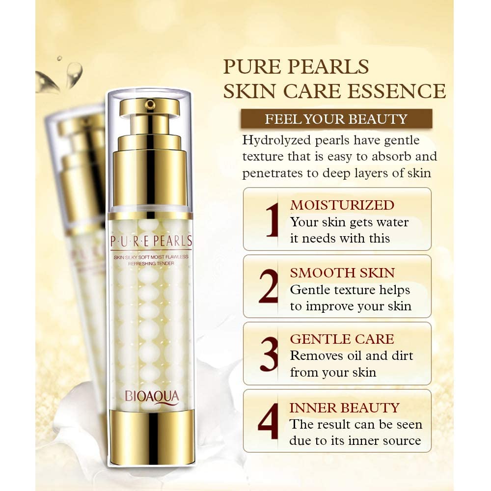 BIOAQUA Pure Hydrolyzed Pearls Skin Silky Moist Flawless Refreshing Tender Nourishing Cells Plants Extracts 60g