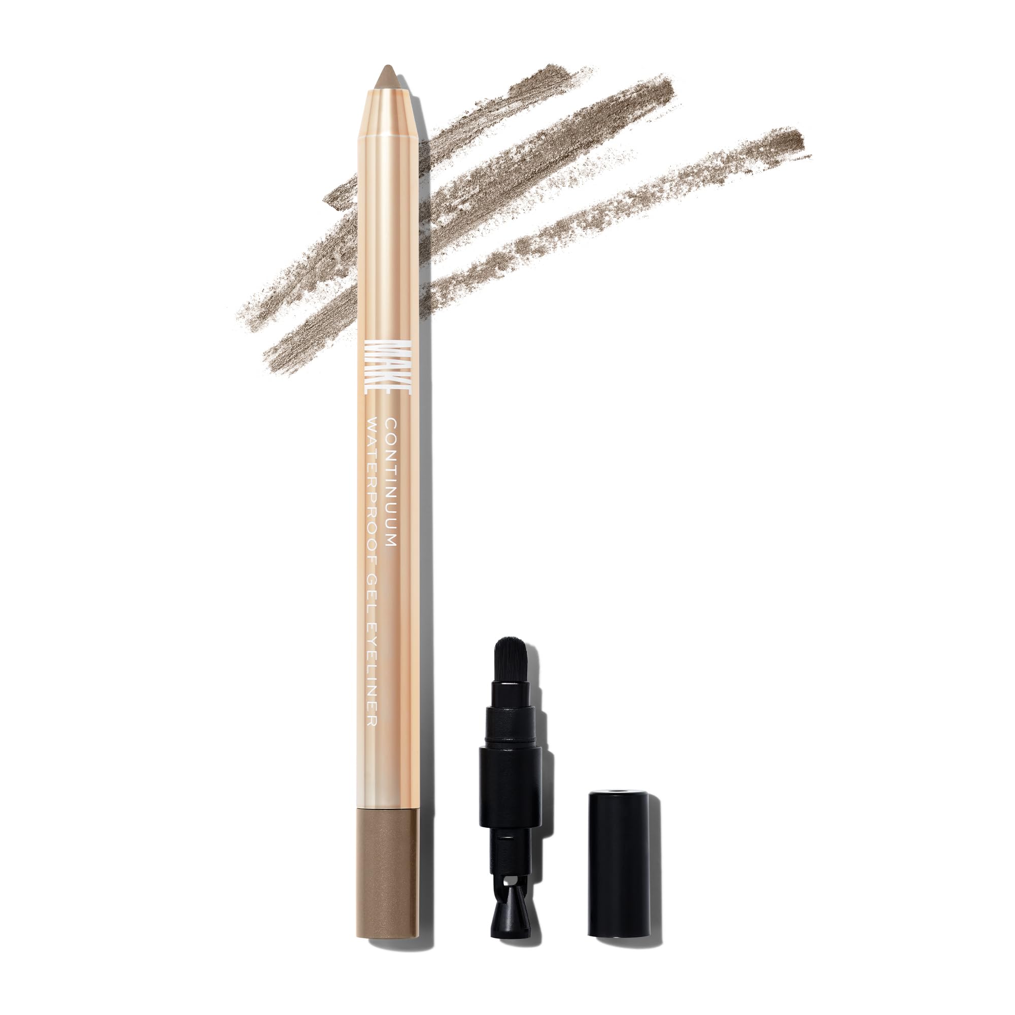 Make Continuum Waterproof Gel Eyeliner - Gold Eyeliner Pencil - Smudge-Proof Professional Makeup - Sparkly Taupe Eyeliner Pen, H