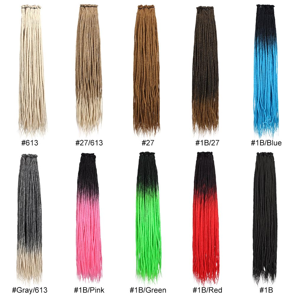 Kraler 36 Inch Blonde Dreadlock Extensions, Long Synthetic Crochet Dreads Extensions Handmade Soft Single Ended Dreads Thin 0.6c